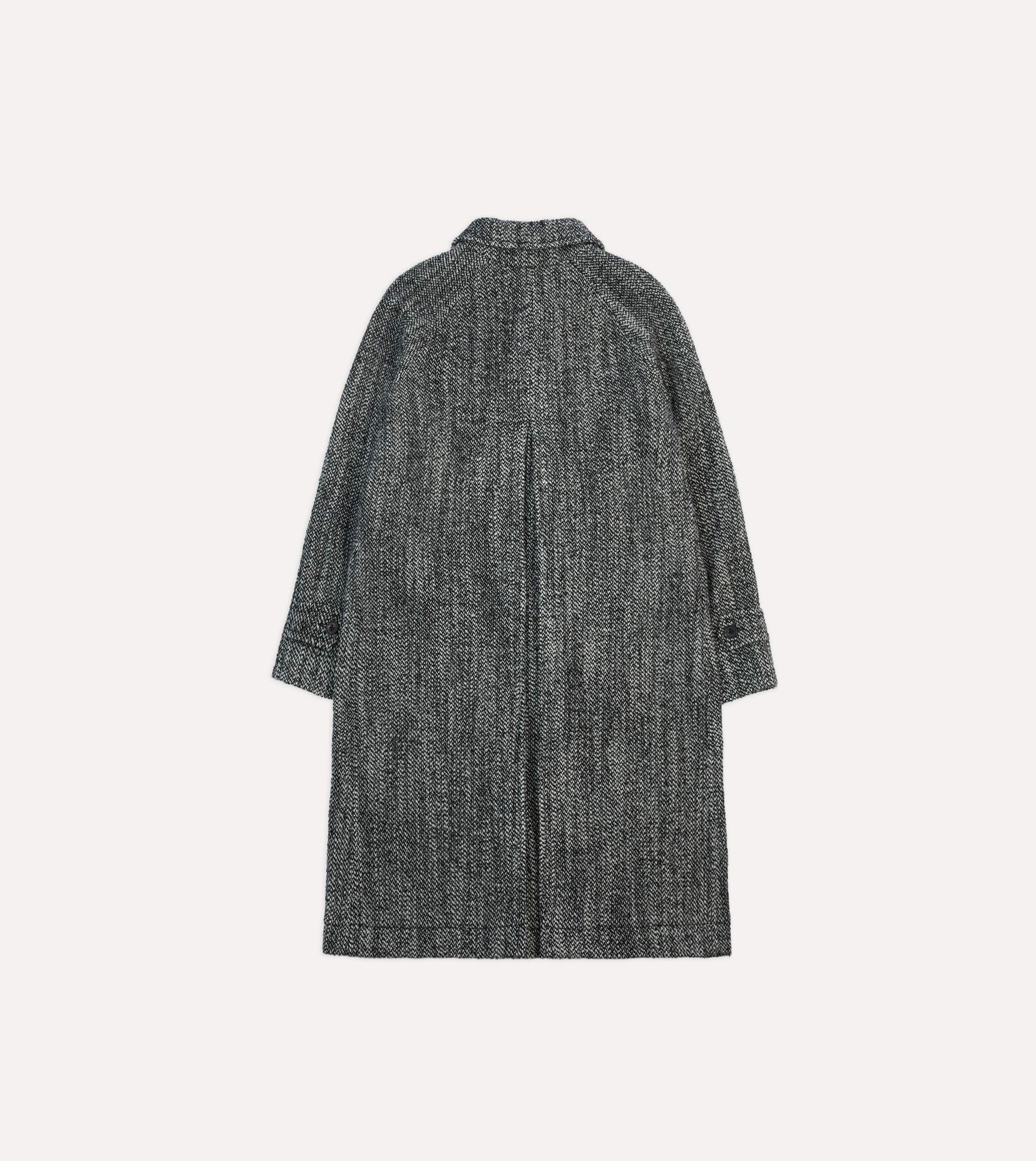 Salt and Pepper Wool Raglan Coat