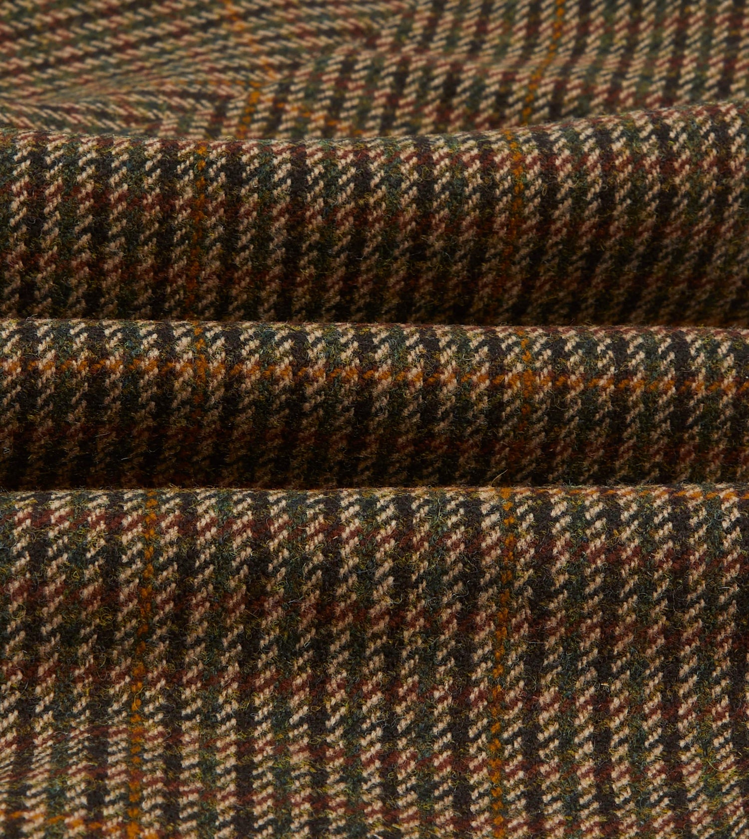 Brown Wool Tweed Raglan Coat