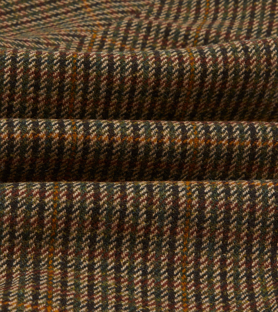 Brown Wool Tweed Raglan Coat