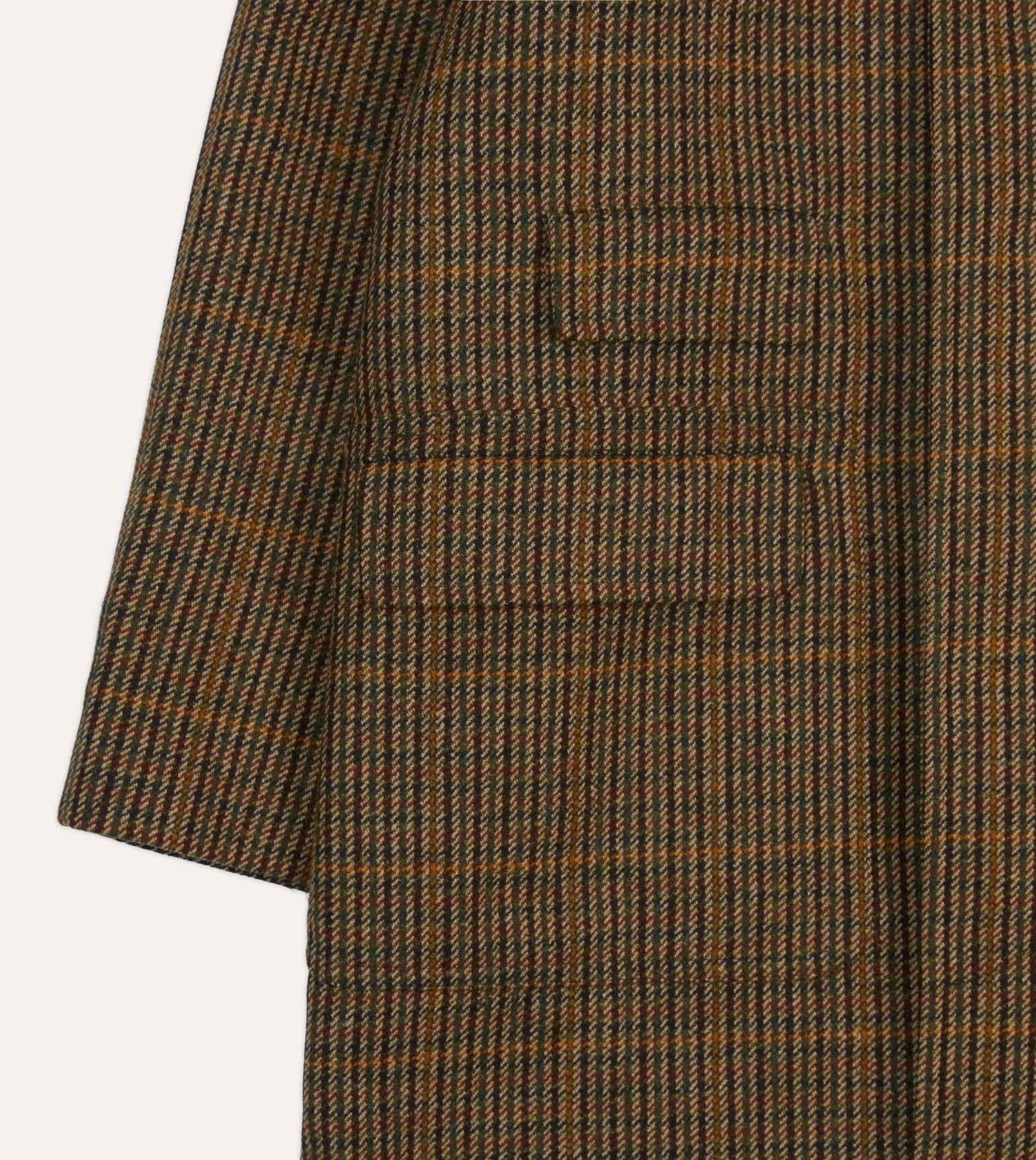Brown Wool Tweed Raglan Coat