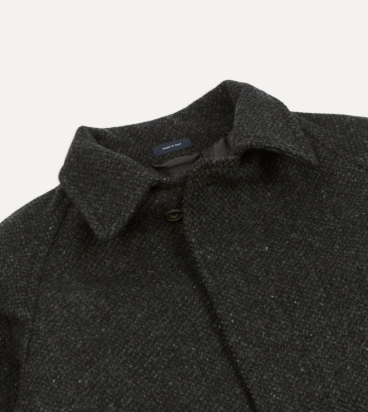 Drake's by A. Levine Black Wool Raglan Overcoat