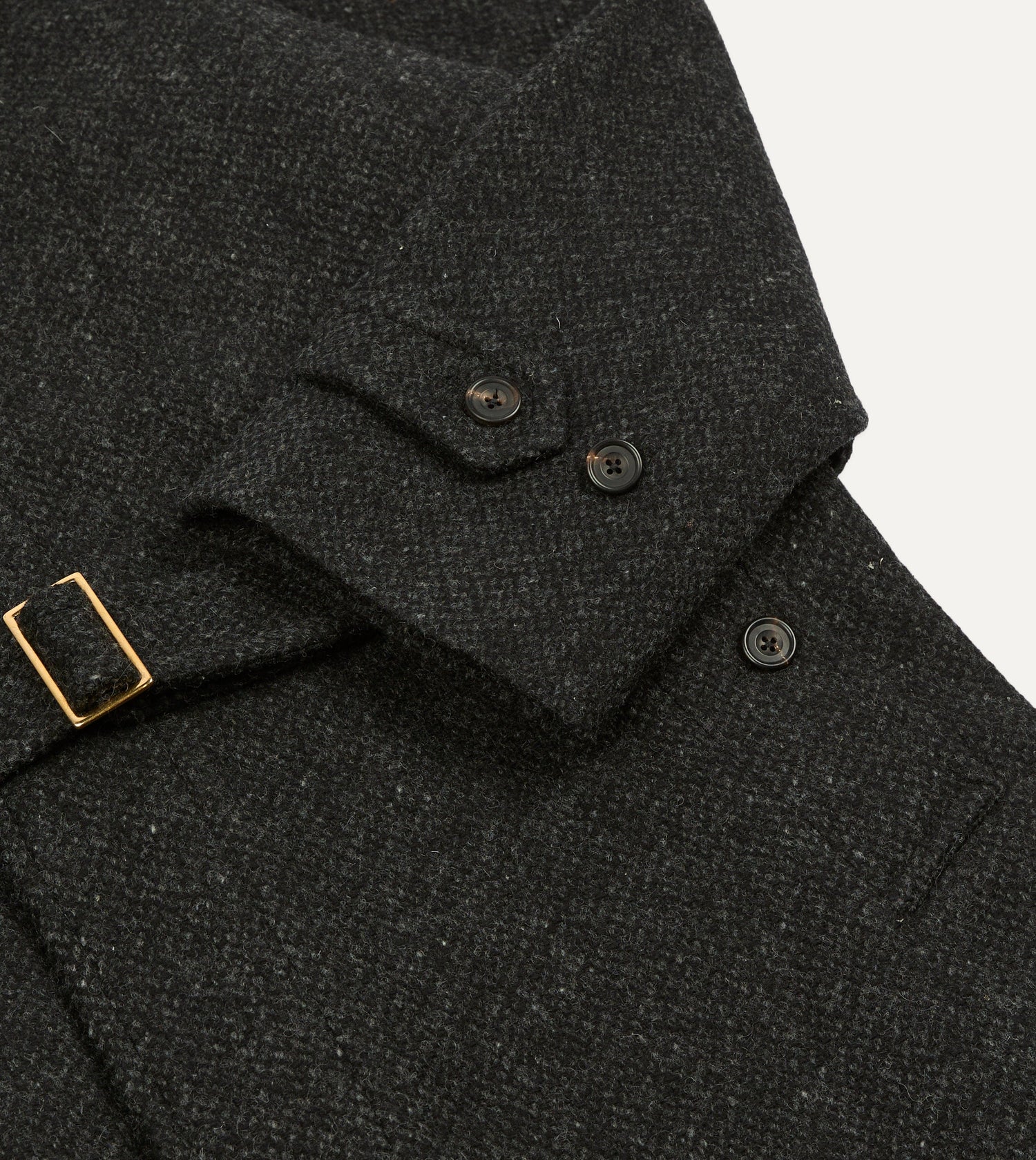 Drake's by A. Levine Black Wool Raglan Overcoat