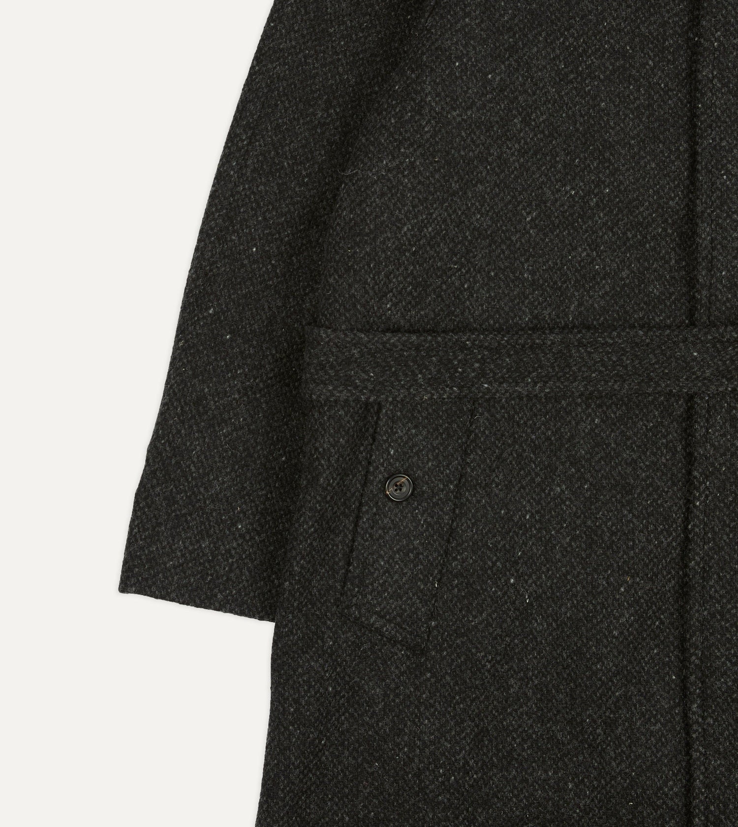 Drake's by A. Levine Black Wool Raglan Overcoat