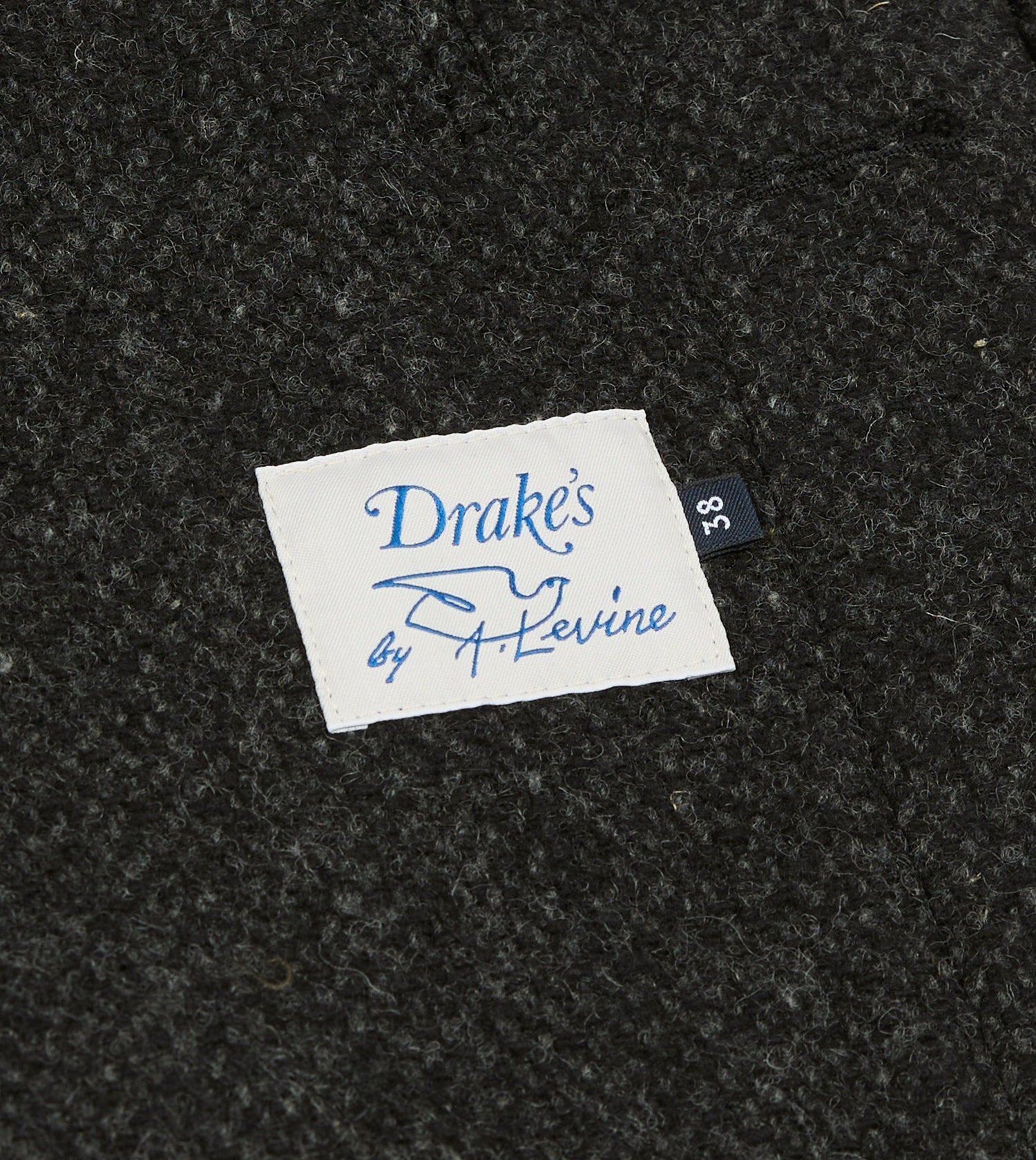 Drake's by A. Levine Black Wool Raglan Overcoat