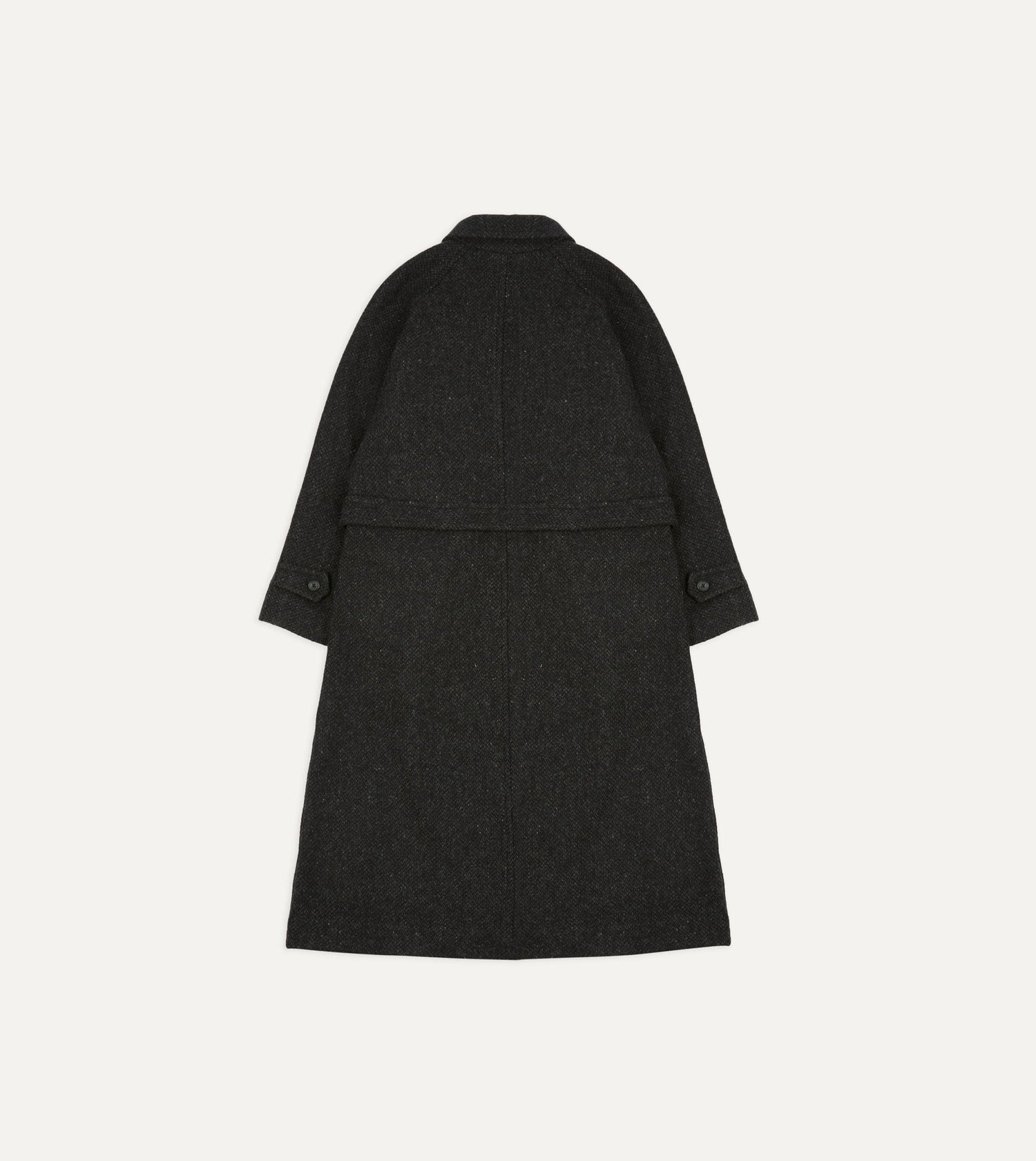 Drake's by A. Levine Black Wool Raglan Overcoat