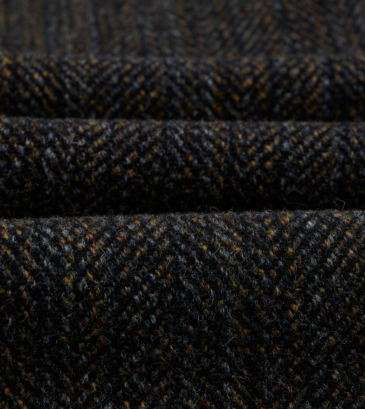 Grey Herringbone Wool Raglan Coat
