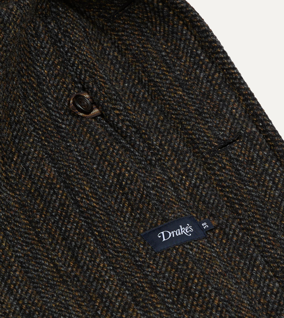 Grey Herringbone Wool Raglan Coat