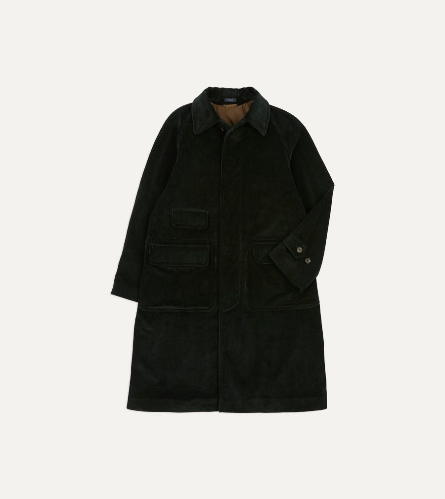 Dark Green Corduroy Raglan Coat