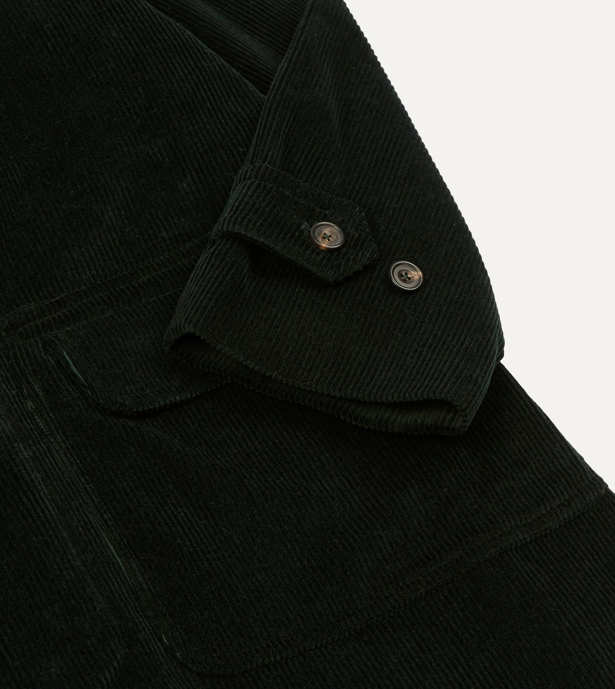 Dark Green Corduroy Raglan Coat