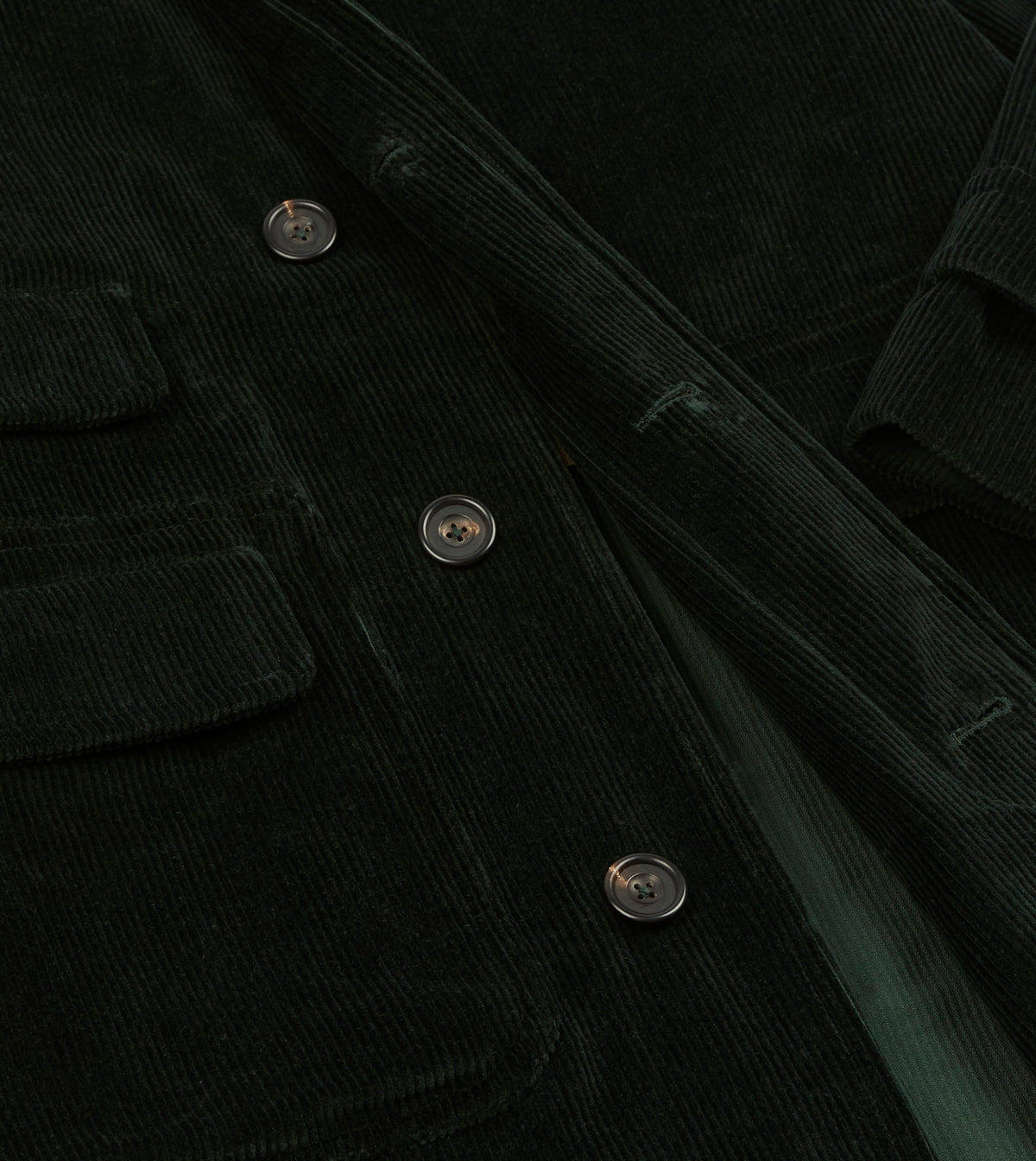 Dark Green Corduroy Raglan Coat