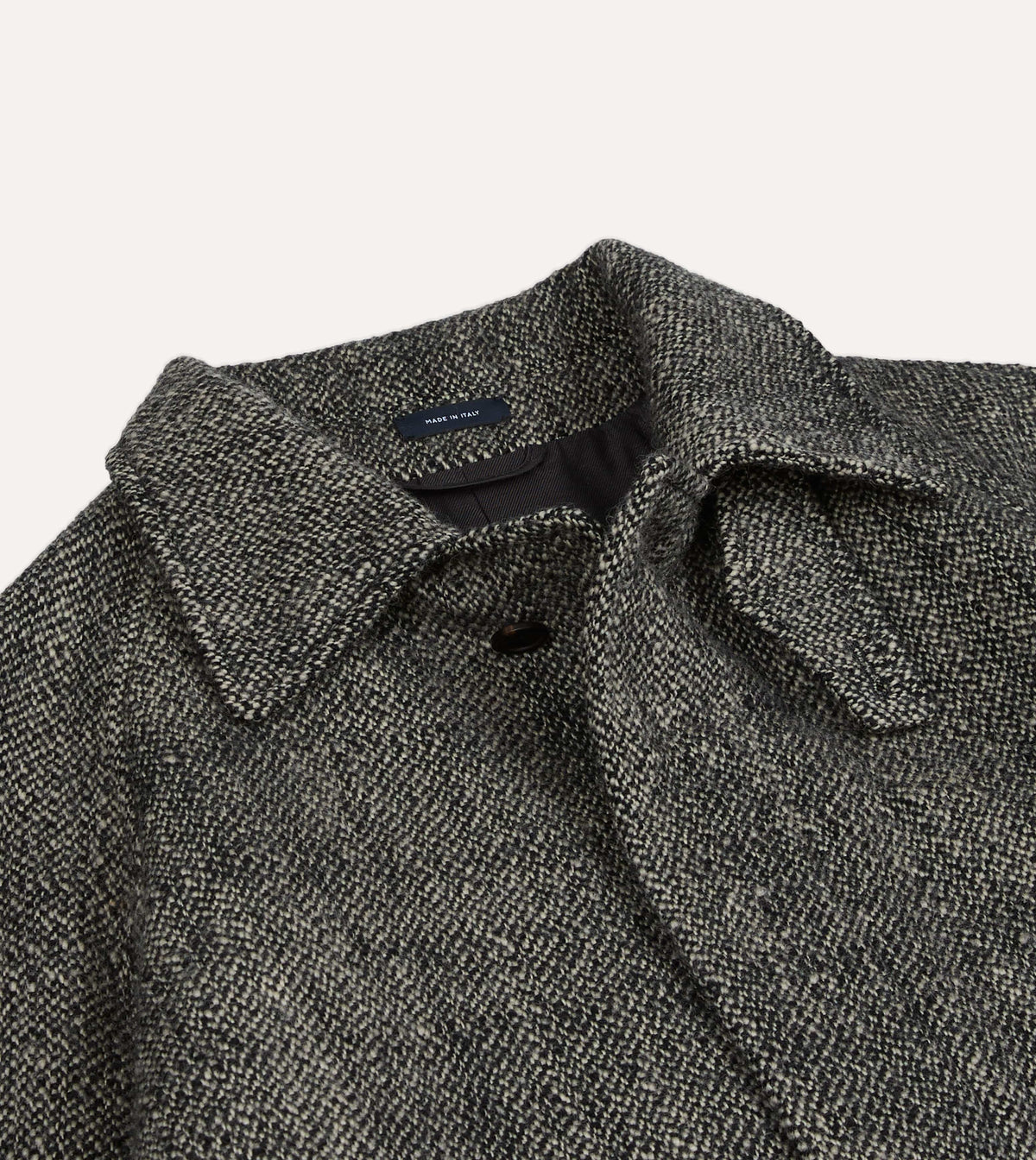 Grey Birdseye Wool Raglan Coat