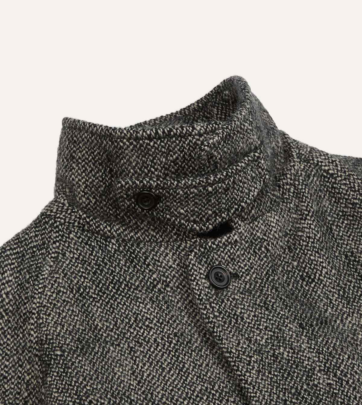 Grey Birdseye Wool Raglan Coat