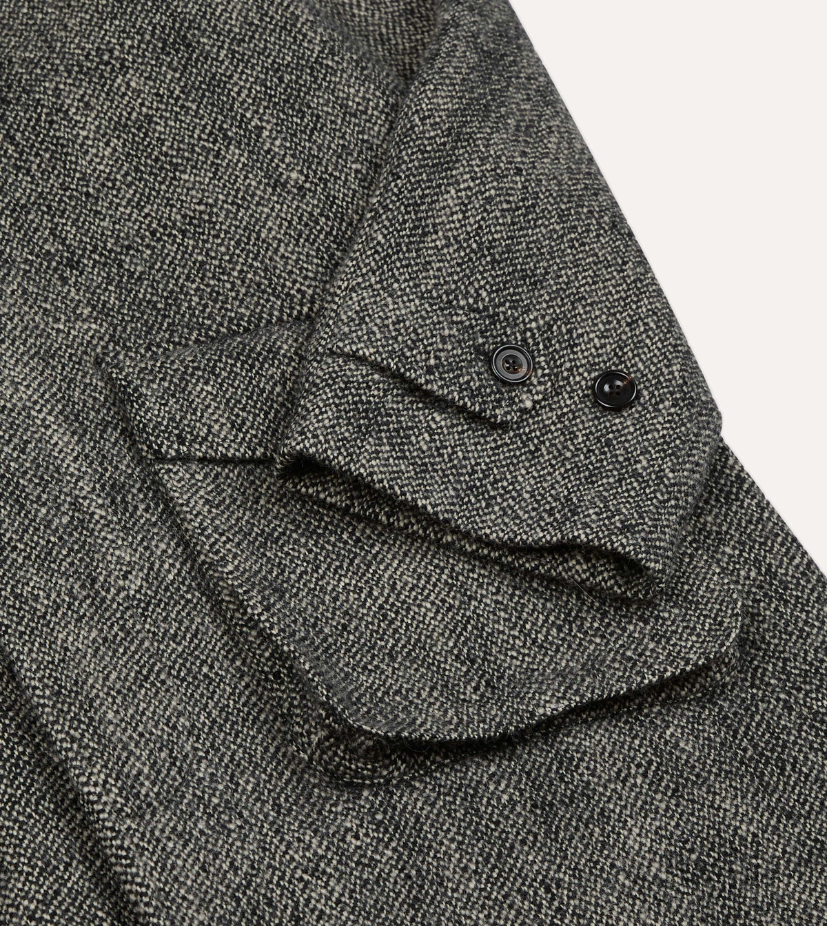 Grey Birdseye Wool Raglan Coat