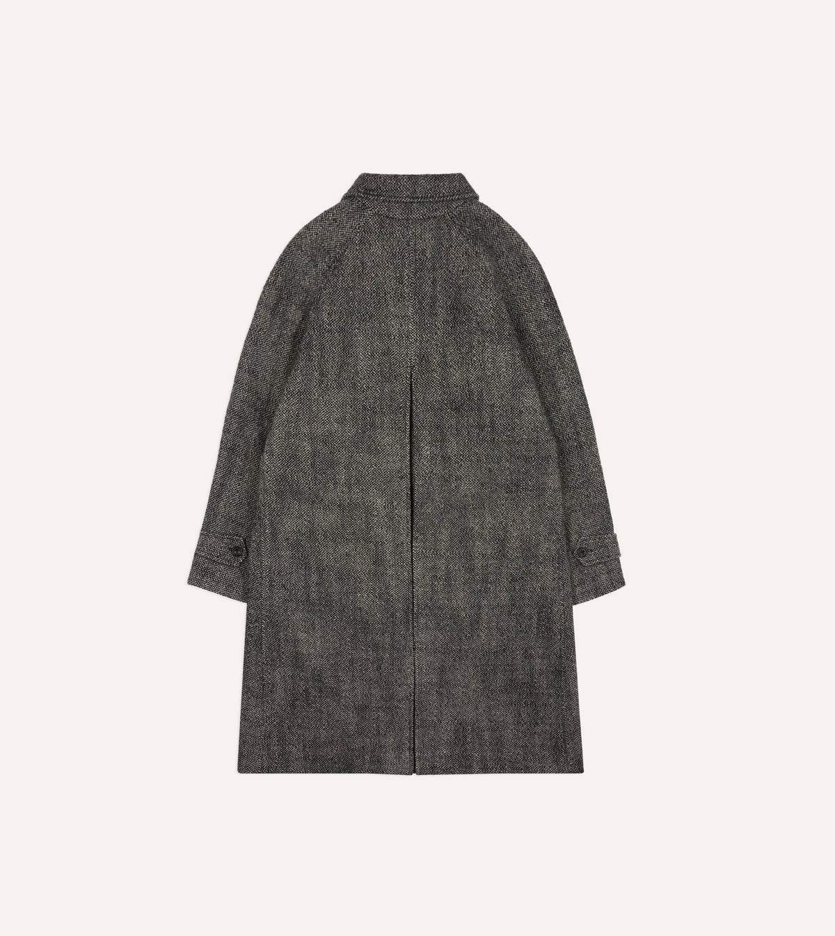 Grey Birdseye Wool Raglan Coat