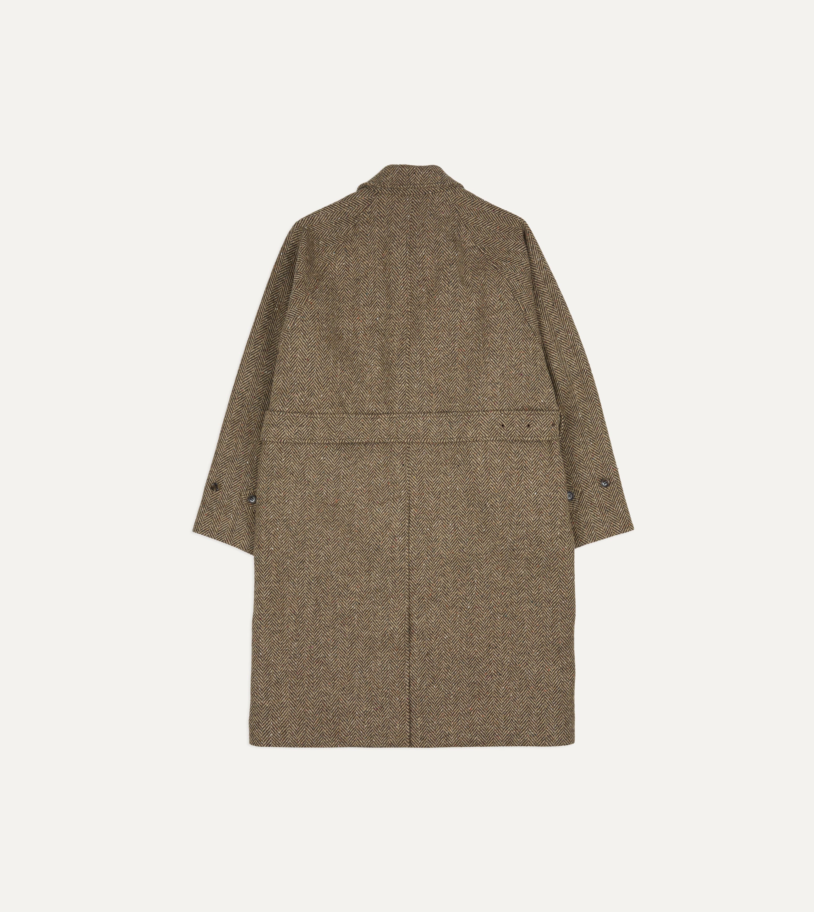 BEAMS F & Drake’s Tweed Raglan Overcoat