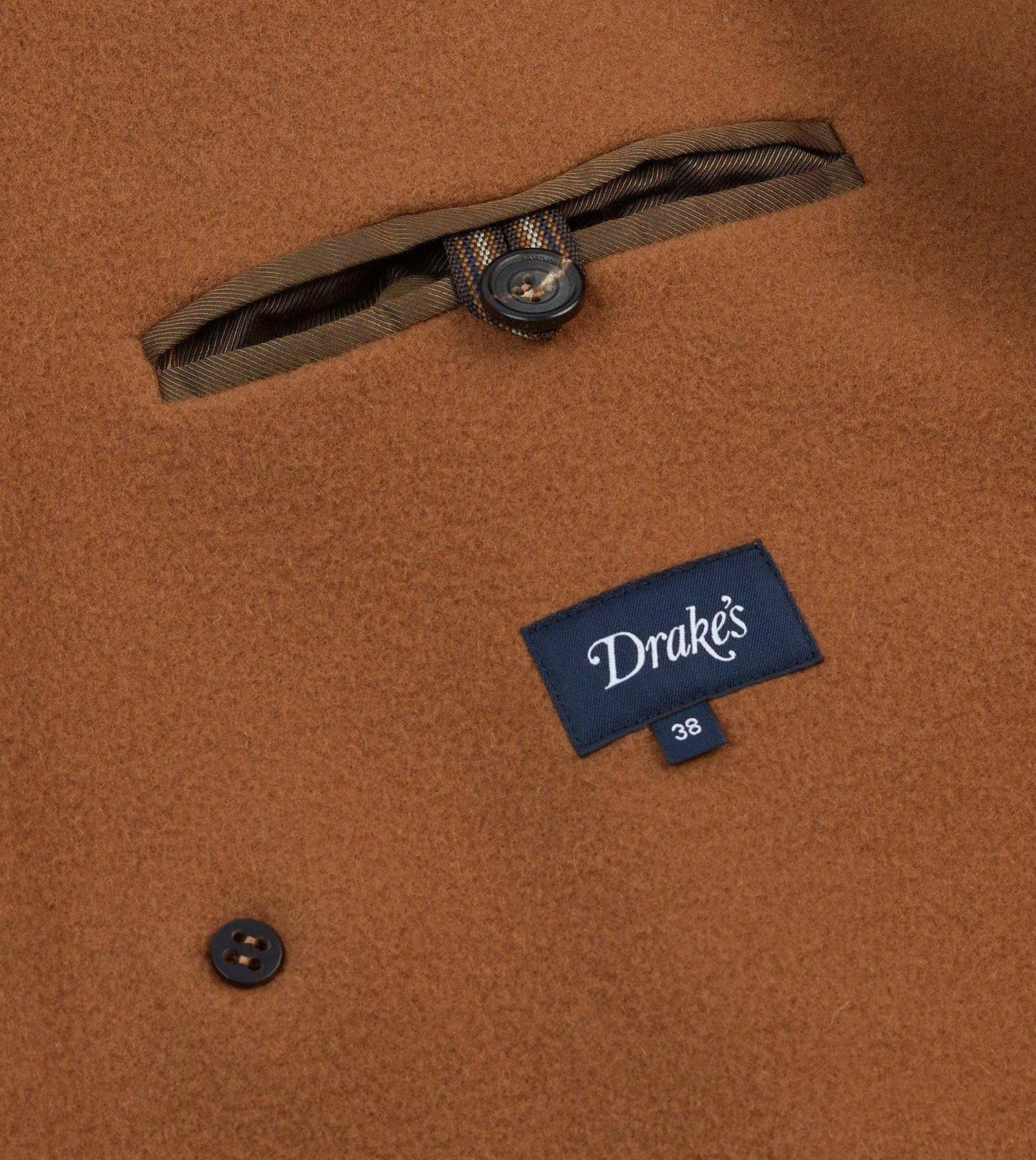 Camel Double-Breasted Cashmere-Wool Overcoat