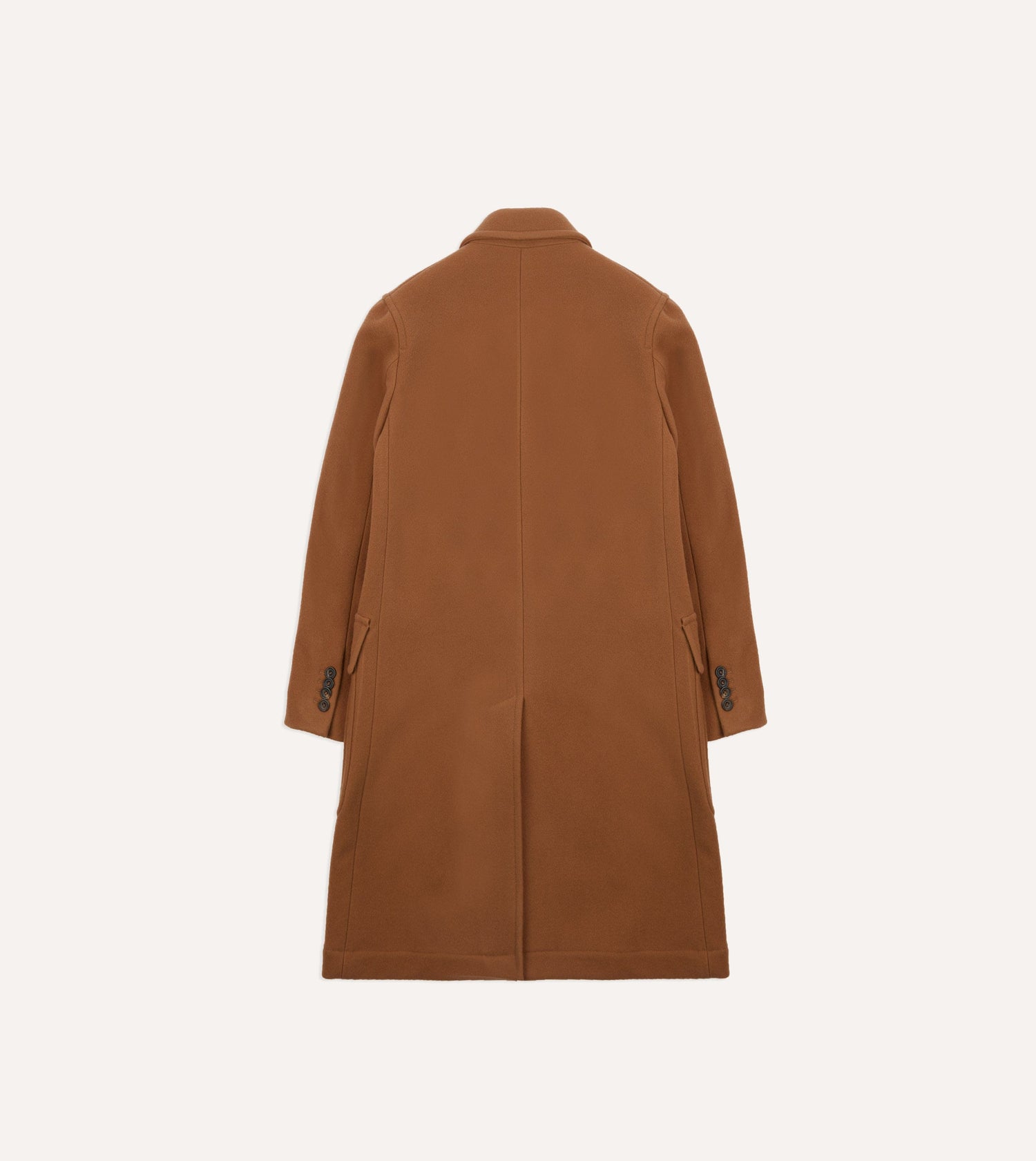 Camel Double-Breasted Cashmere-Wool Overcoat