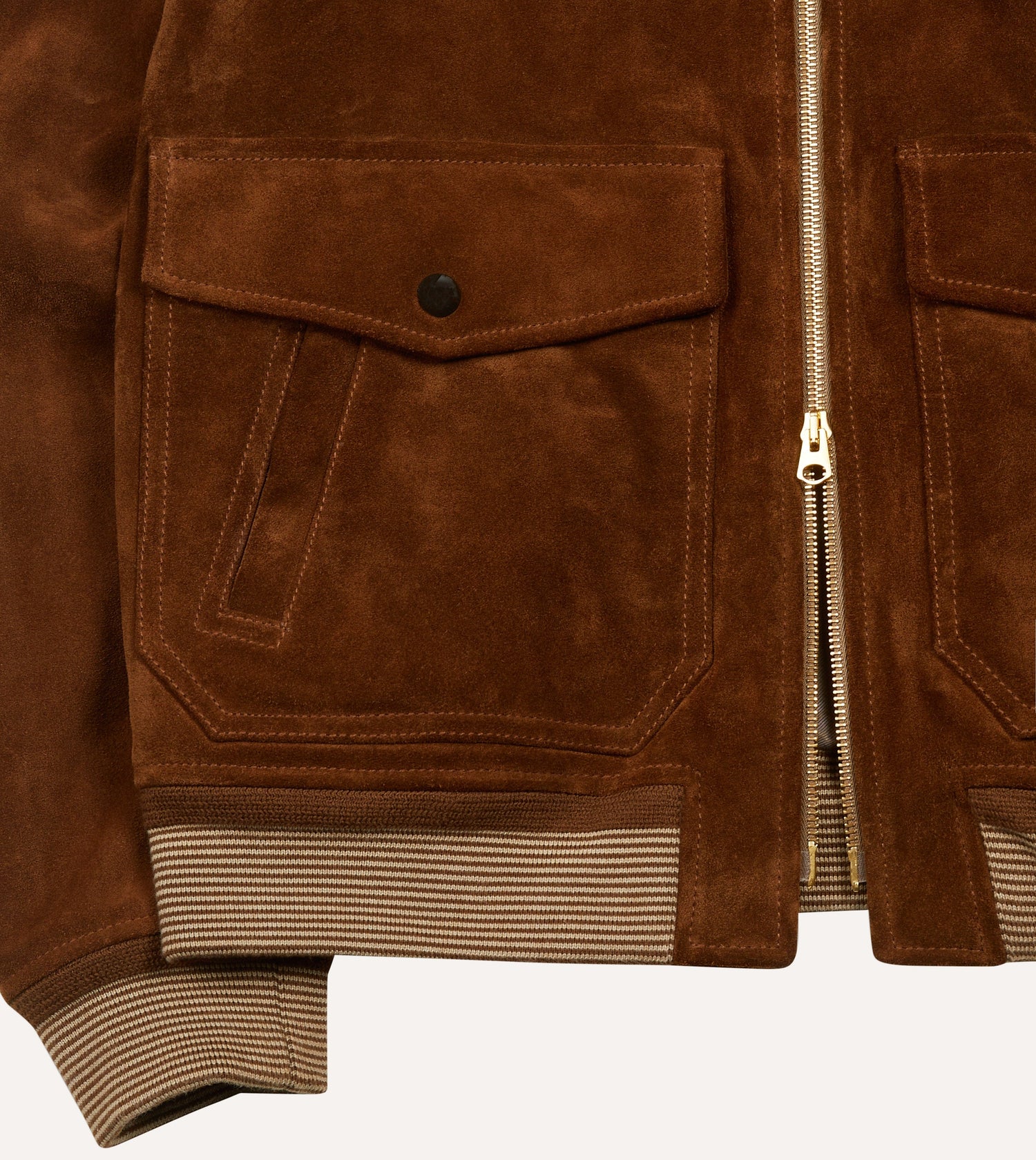Tobacco Heavyweight Suede A-2 Bomber Jacket