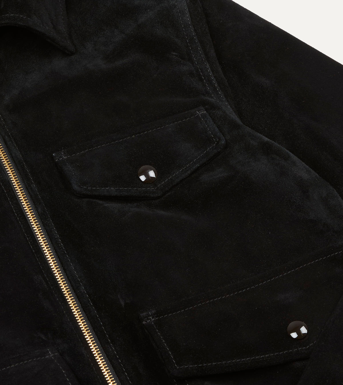 Black Heavyweight Suede A-2 Bomber Jacket