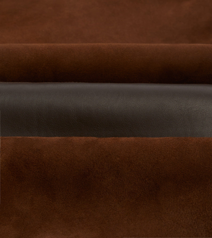 Dark Brown Suede Shearling Vest
