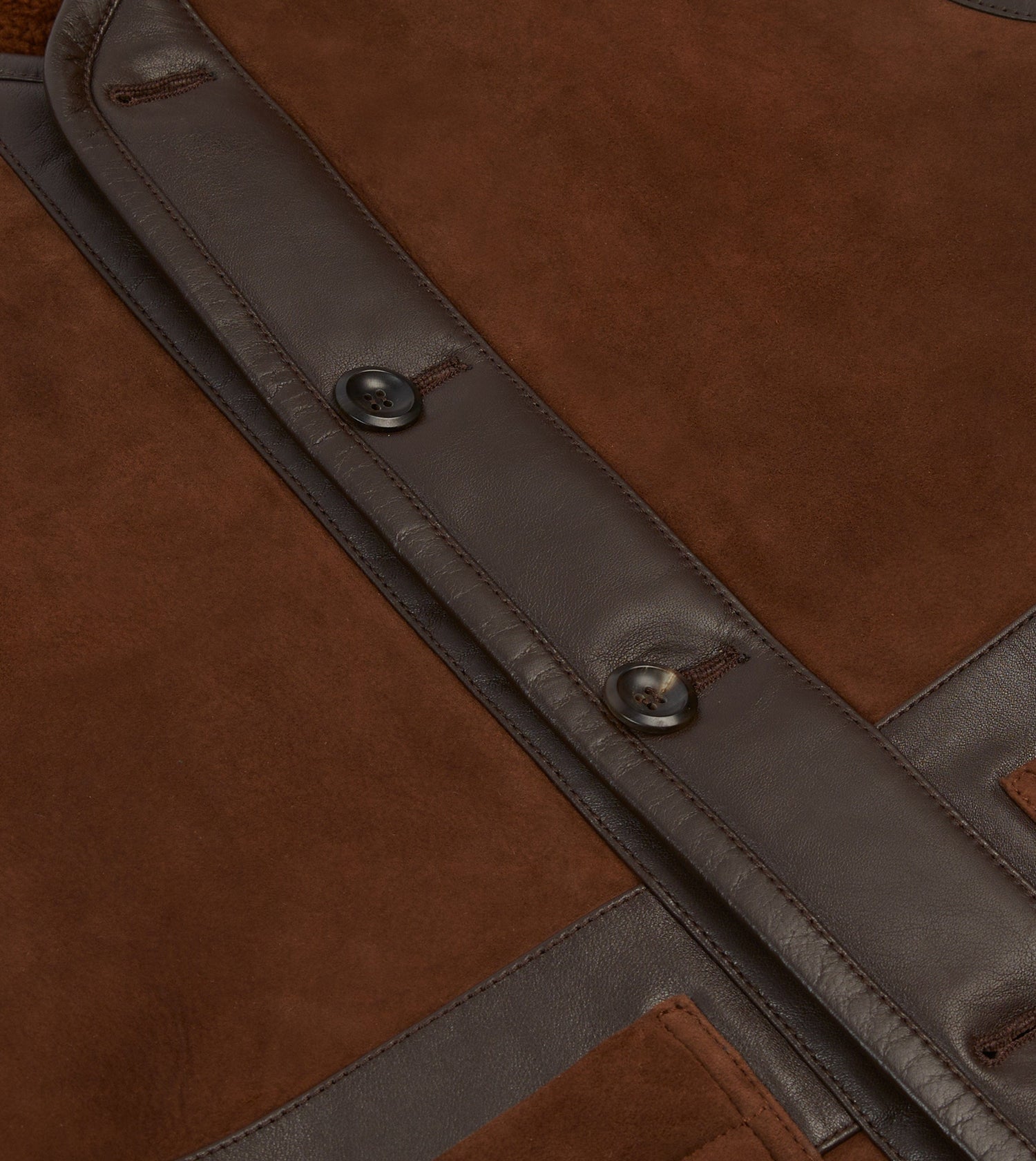 Dark Brown Suede Shearling Vest