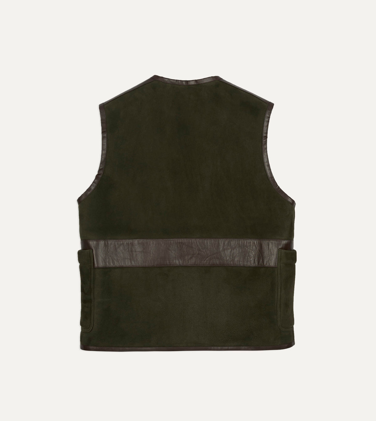 Green Suede Shearling Vest