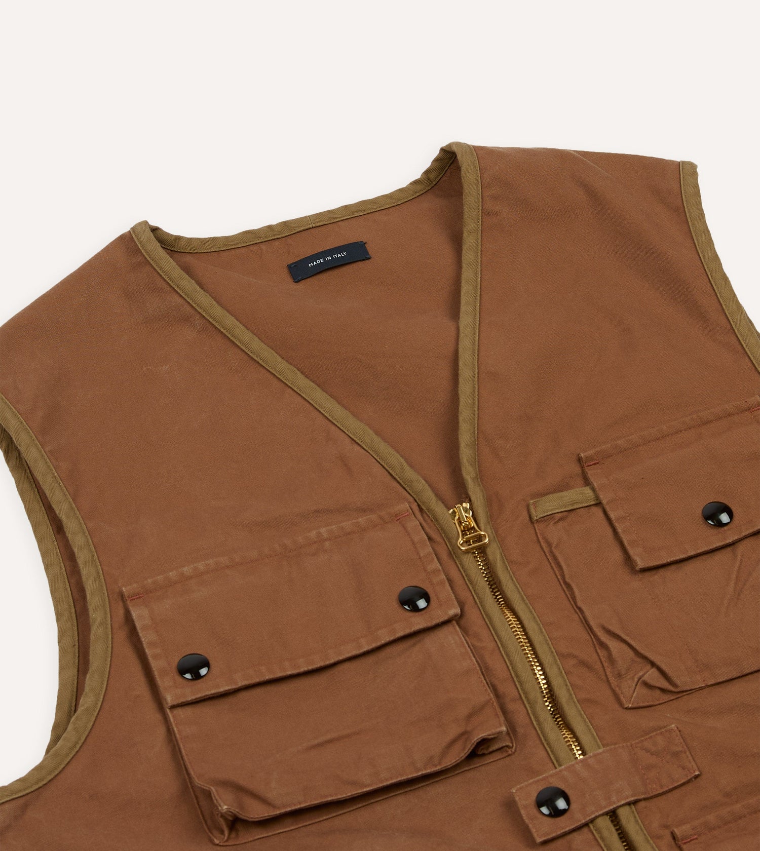 Rust Cotton Urban Safari Vest