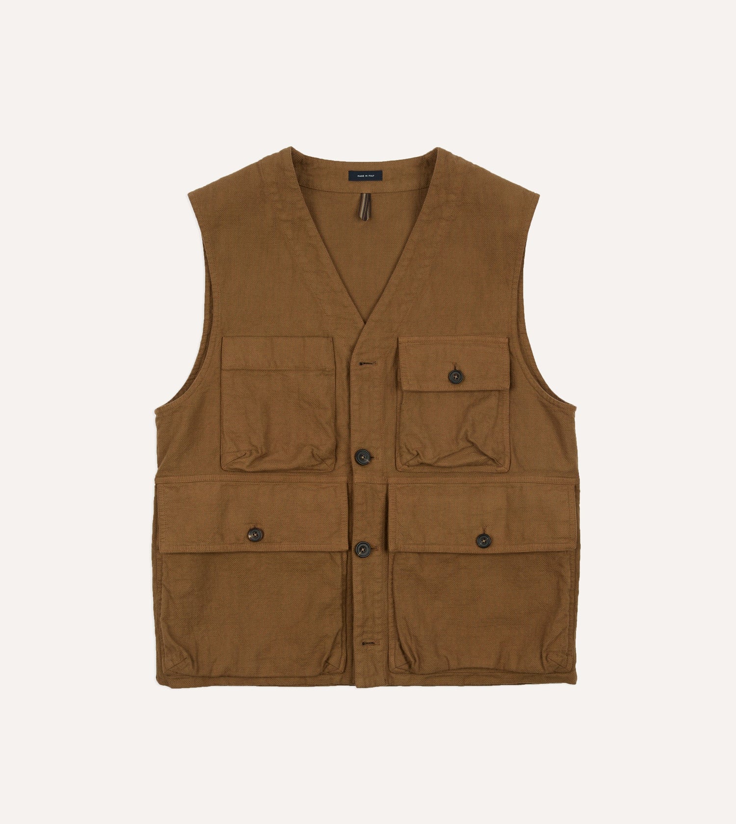 Tobacco Cotton Utility Vest
