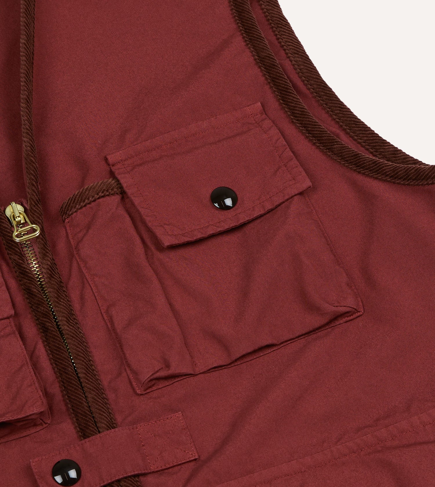 Washed Red Cotton Urban Safari Vest