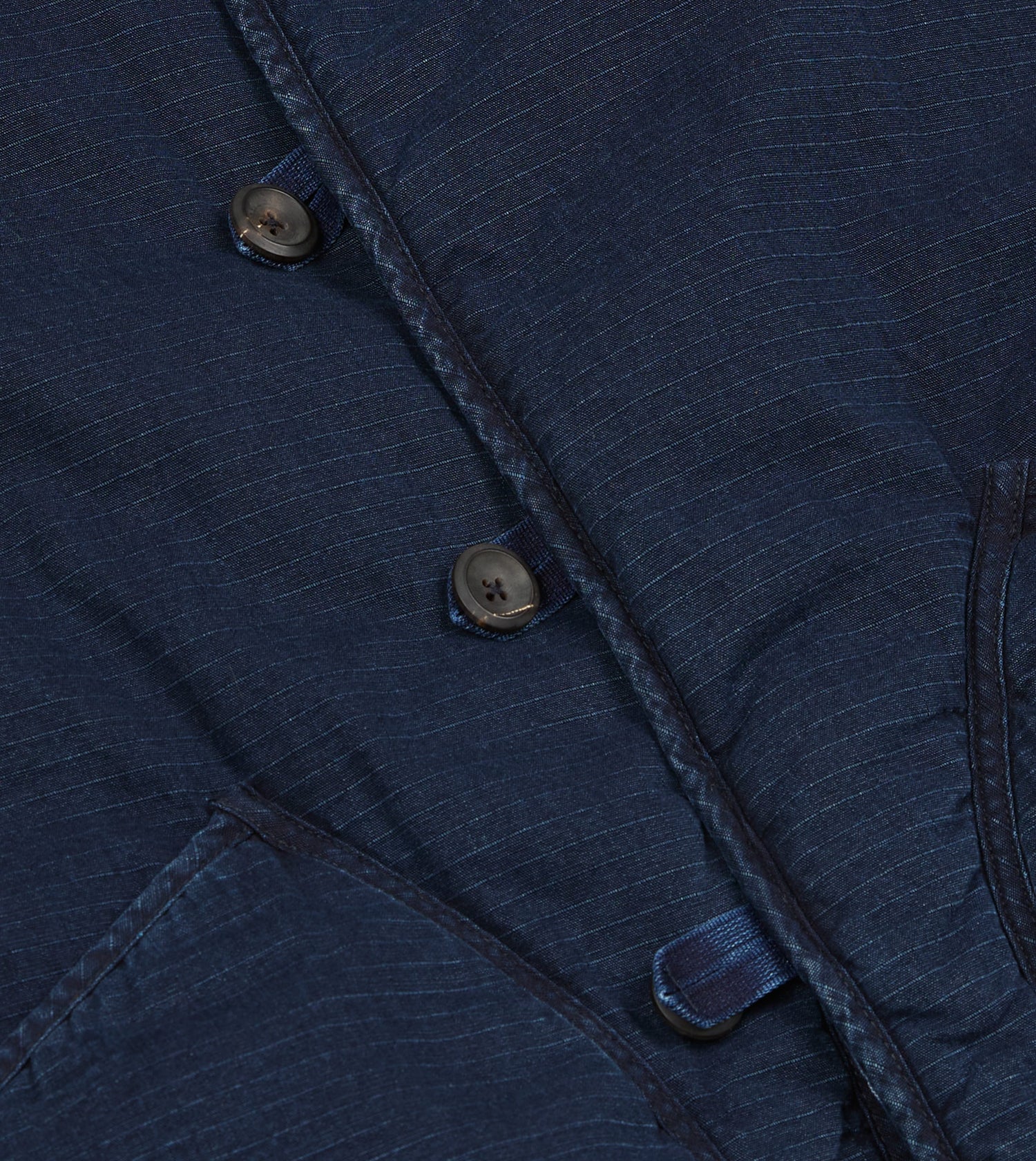 Indigo Cotton Wadded Vest
