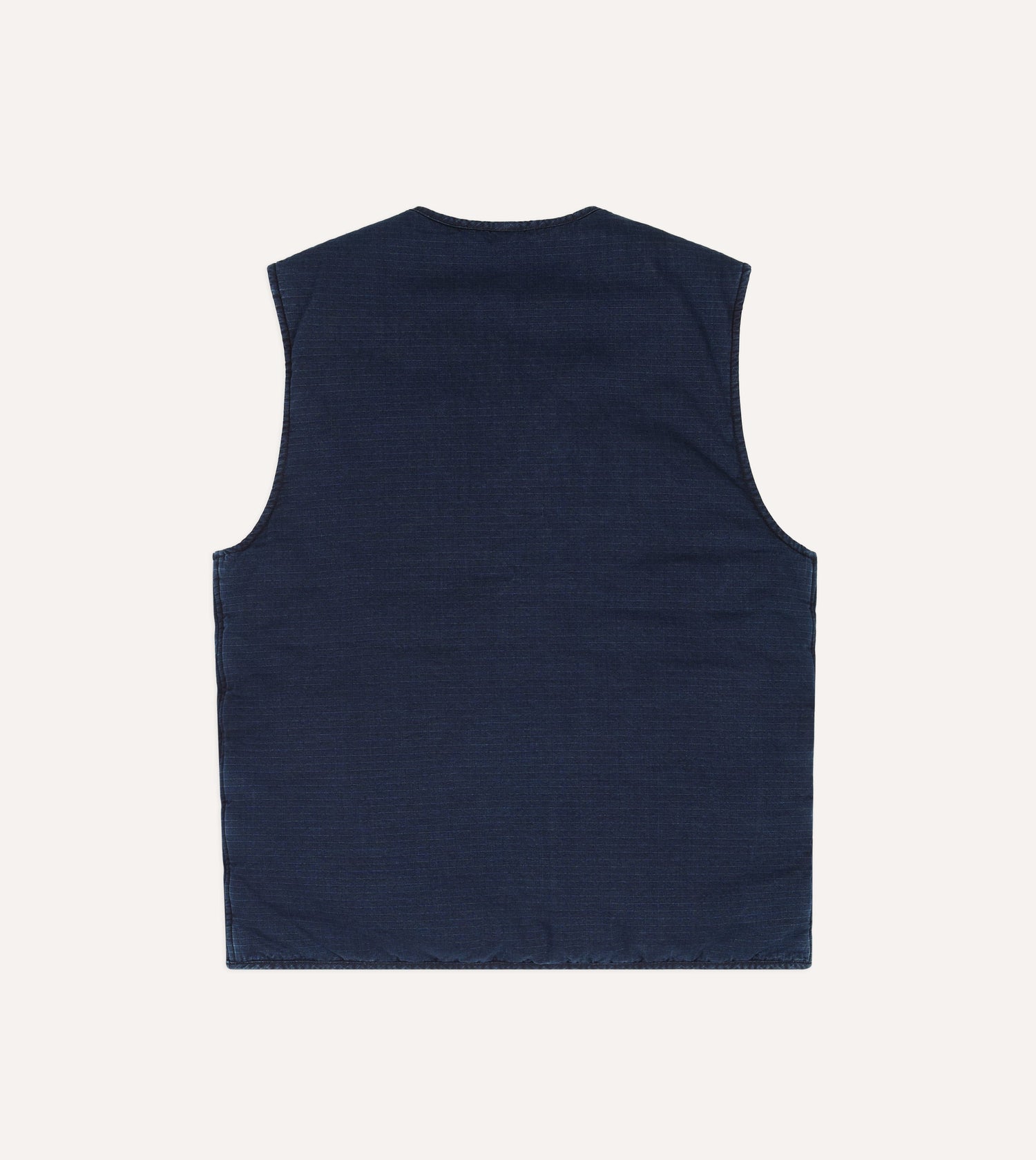 Indigo Cotton Wadded Vest