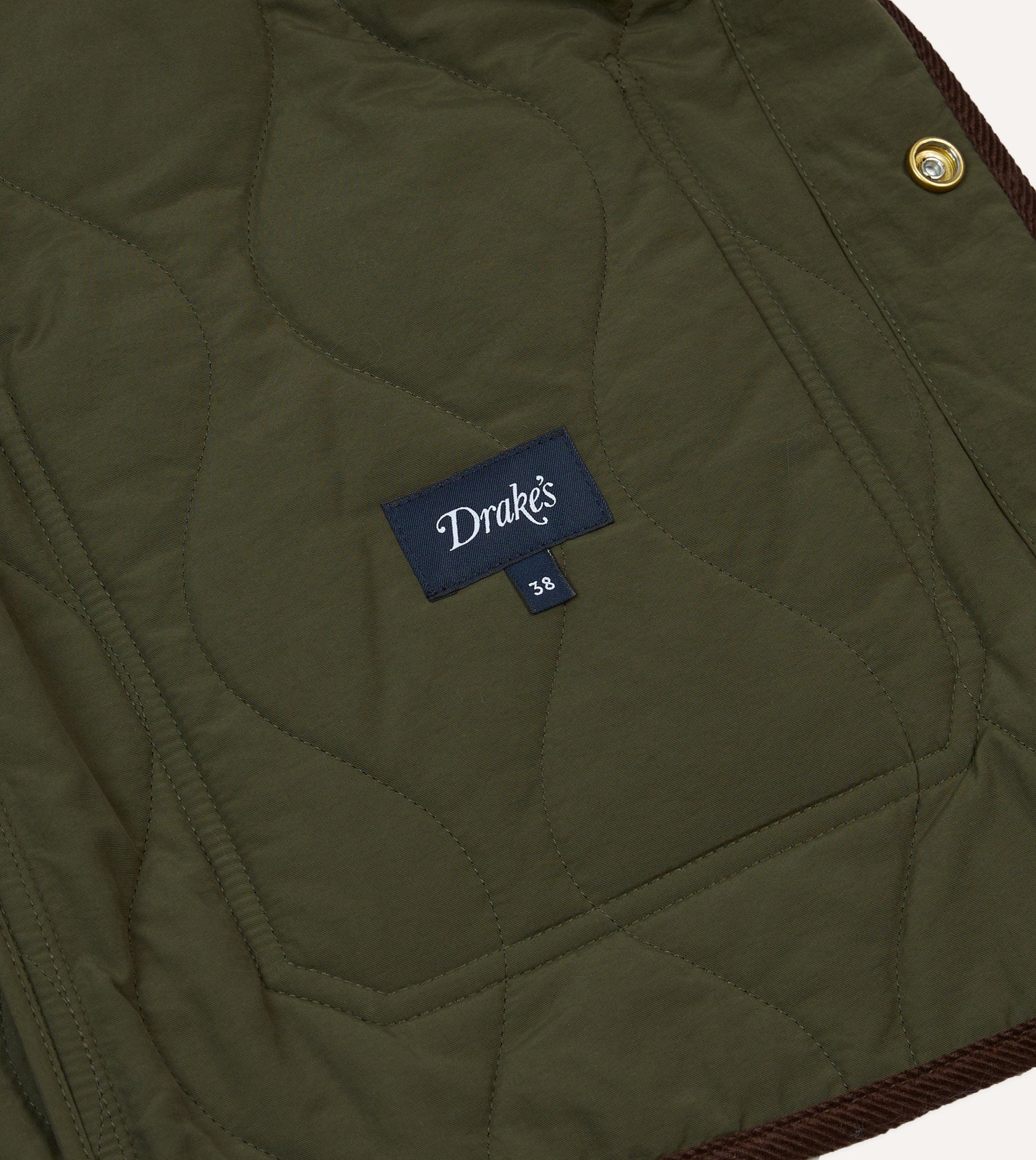 Olive Quilted Nylon Snap Vest