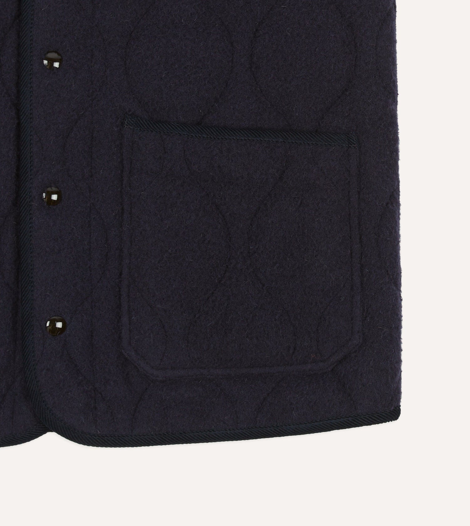 Navy Quilted Casentino Snap Vest
