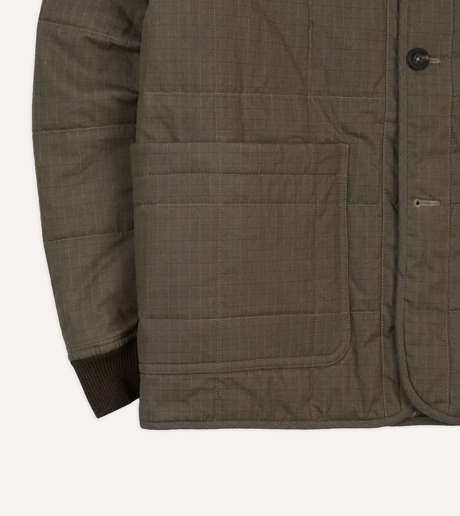 Olive Ripstop Quilted Chore Jacket