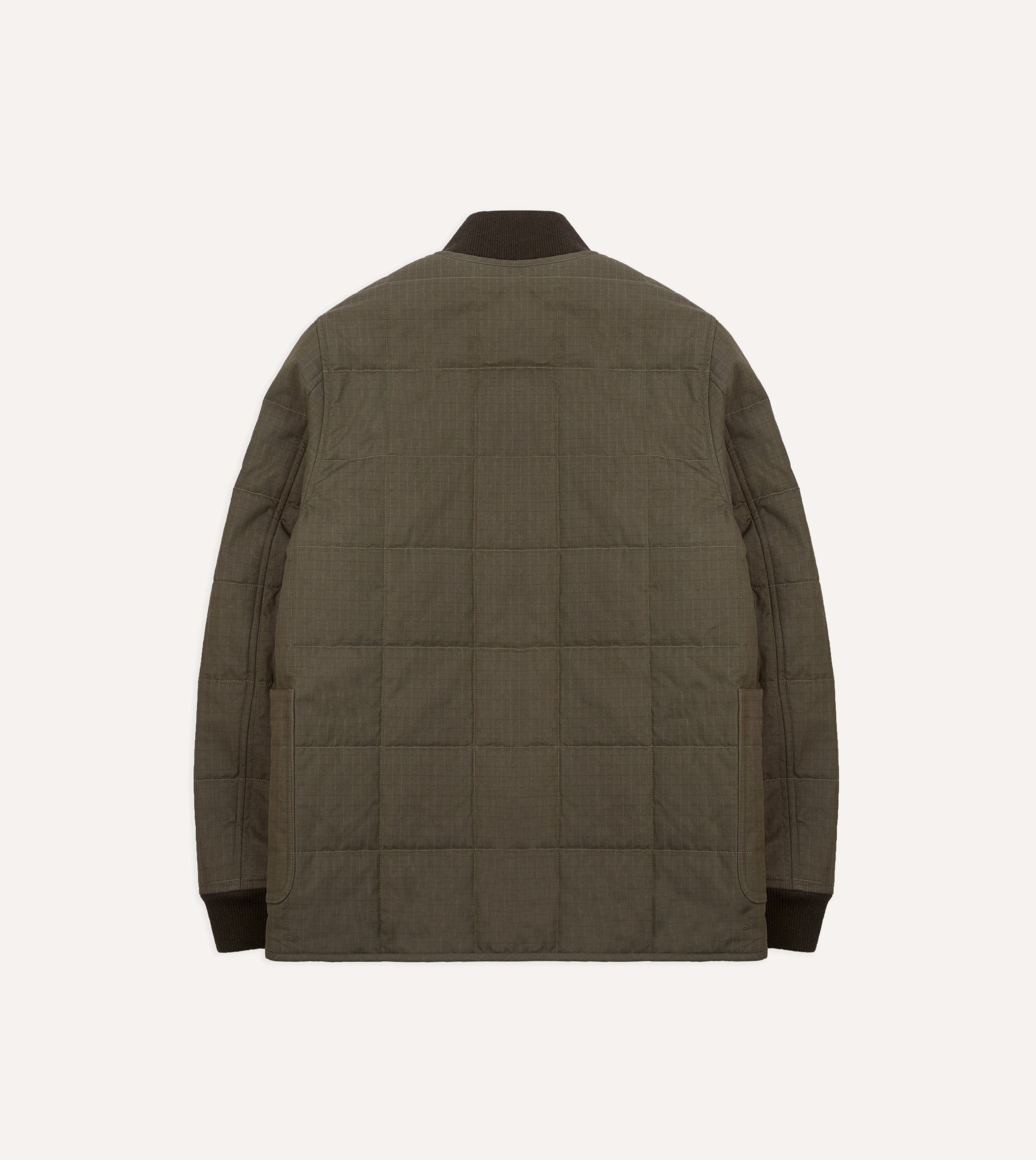 Olive Ripstop Quilted Chore Jacket
