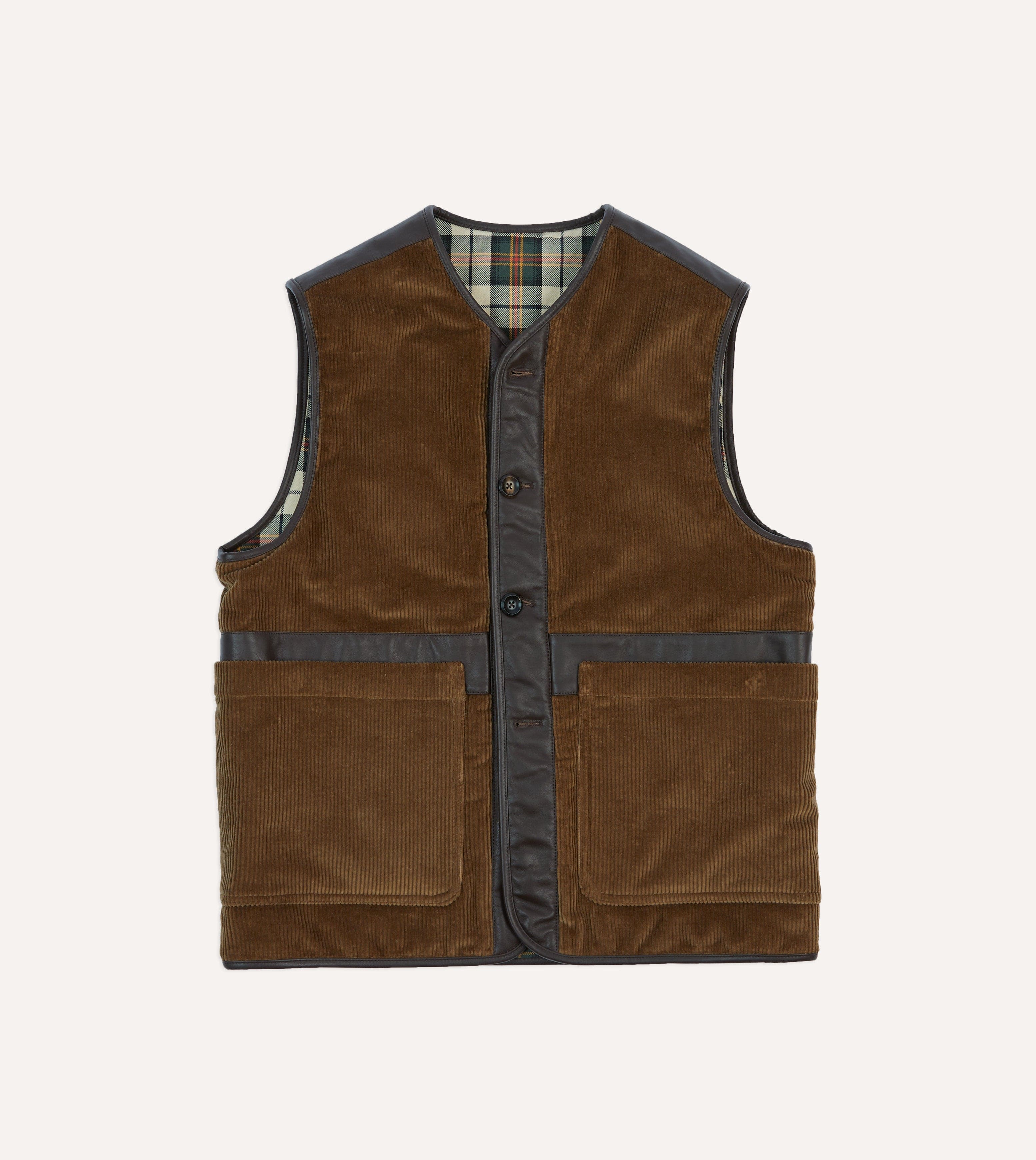Brown Corduroy Wadded Vest
