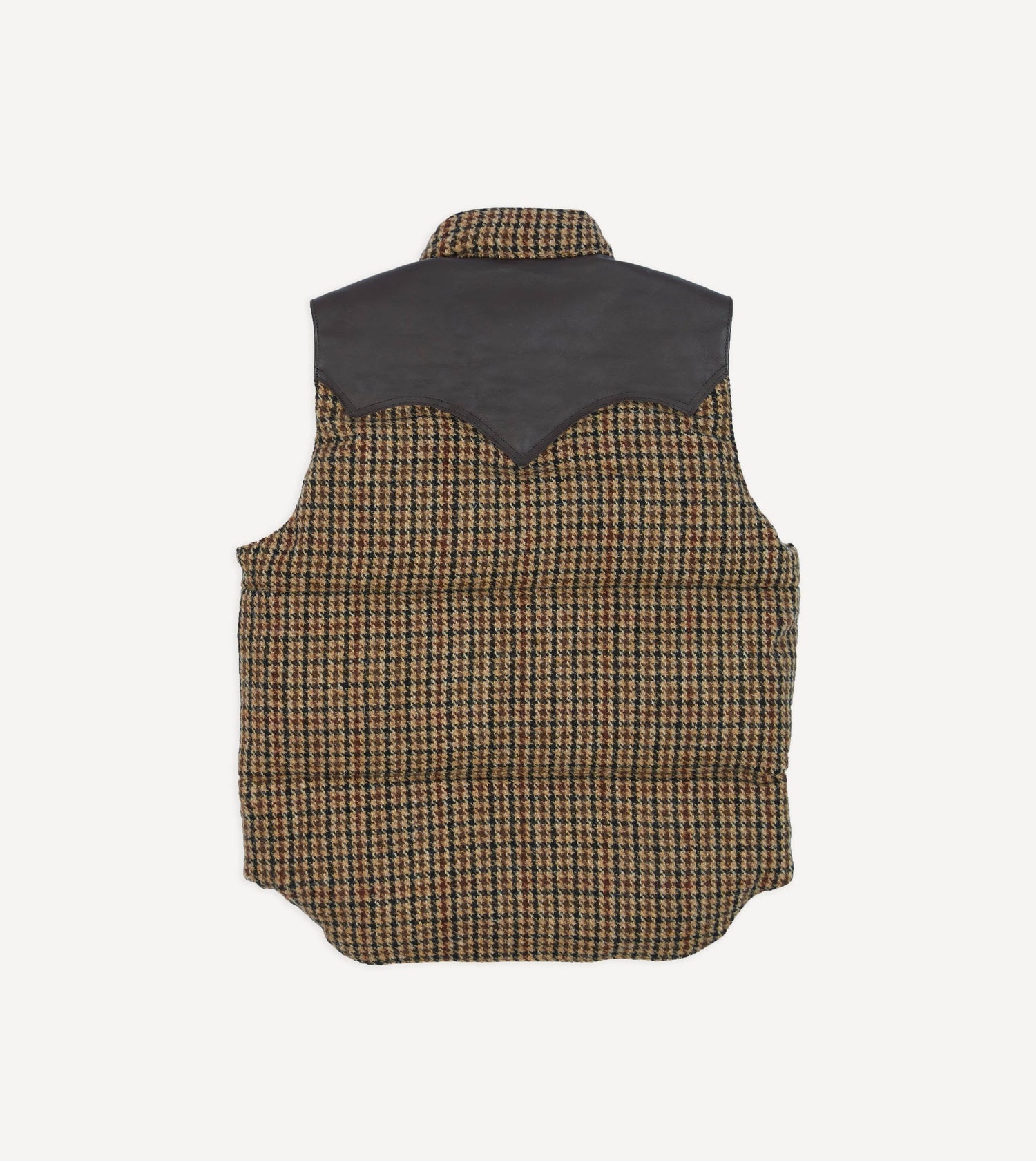Rocky Mountain Featherbed for Drake's Houndstooth Check Harris Tweed Christy Down Vest