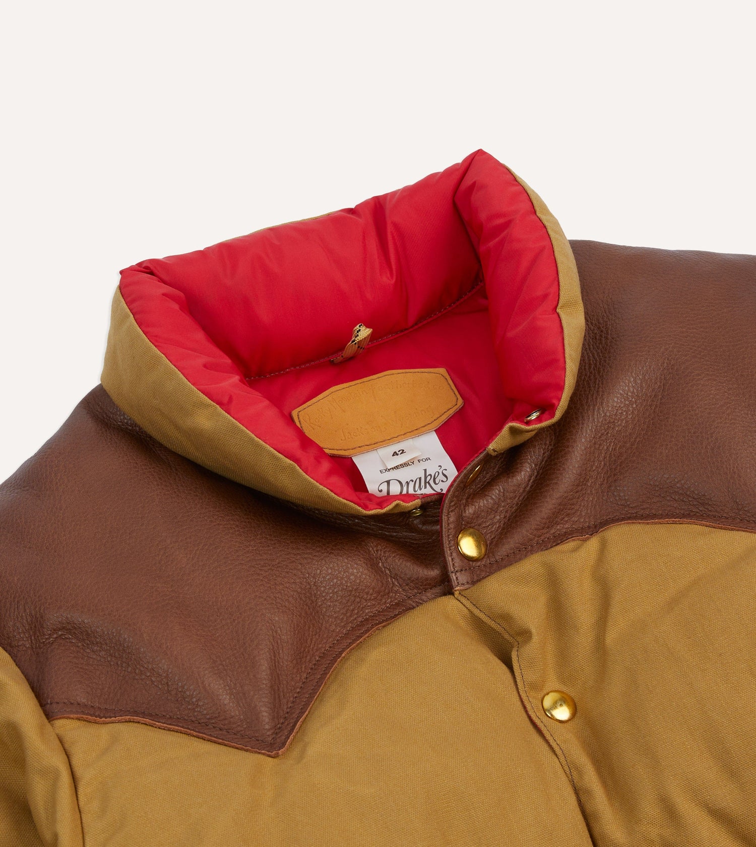 Rocky Mountain Featherbed for Drake's Tan Cotton Duck Canvas Christy Down Jacket