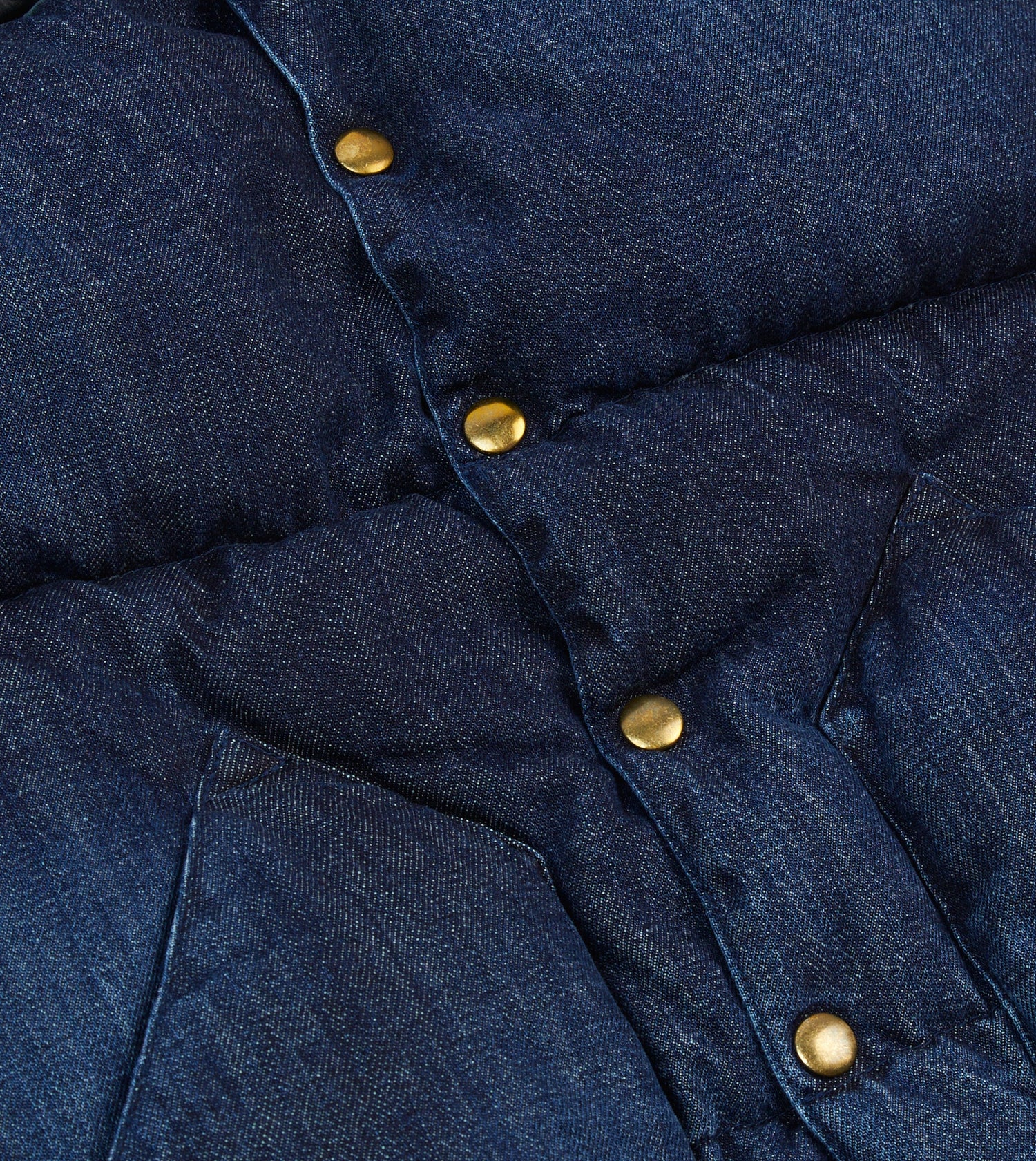 Rocky Mountain Featherbed for Drake's Indigo Denim Christy Down Vest