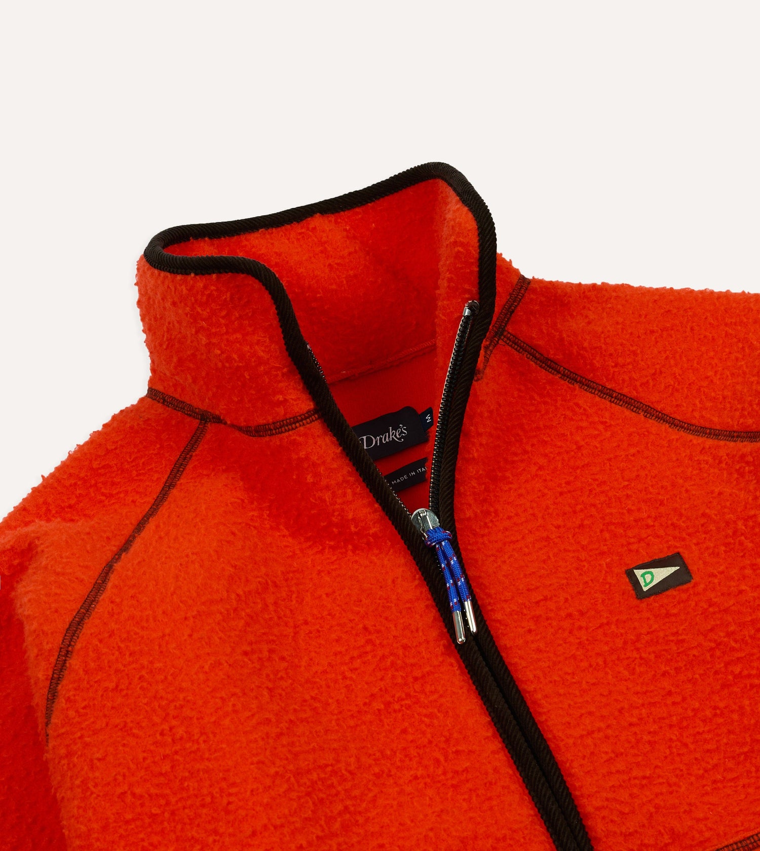 Orange Casentino Wool Half-Zip Pullover Fleece