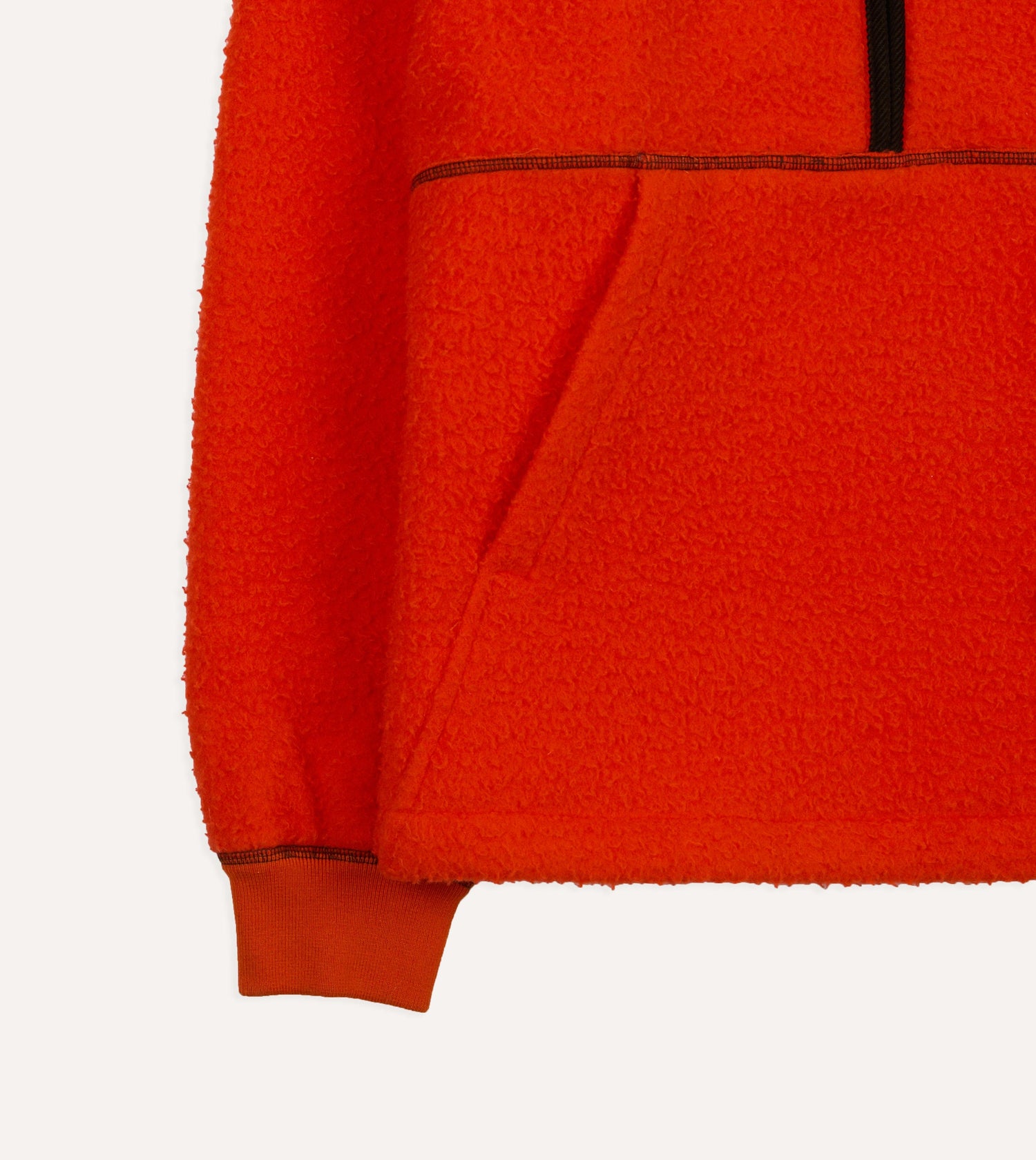 Orange Casentino Wool Half-Zip Pullover Fleece