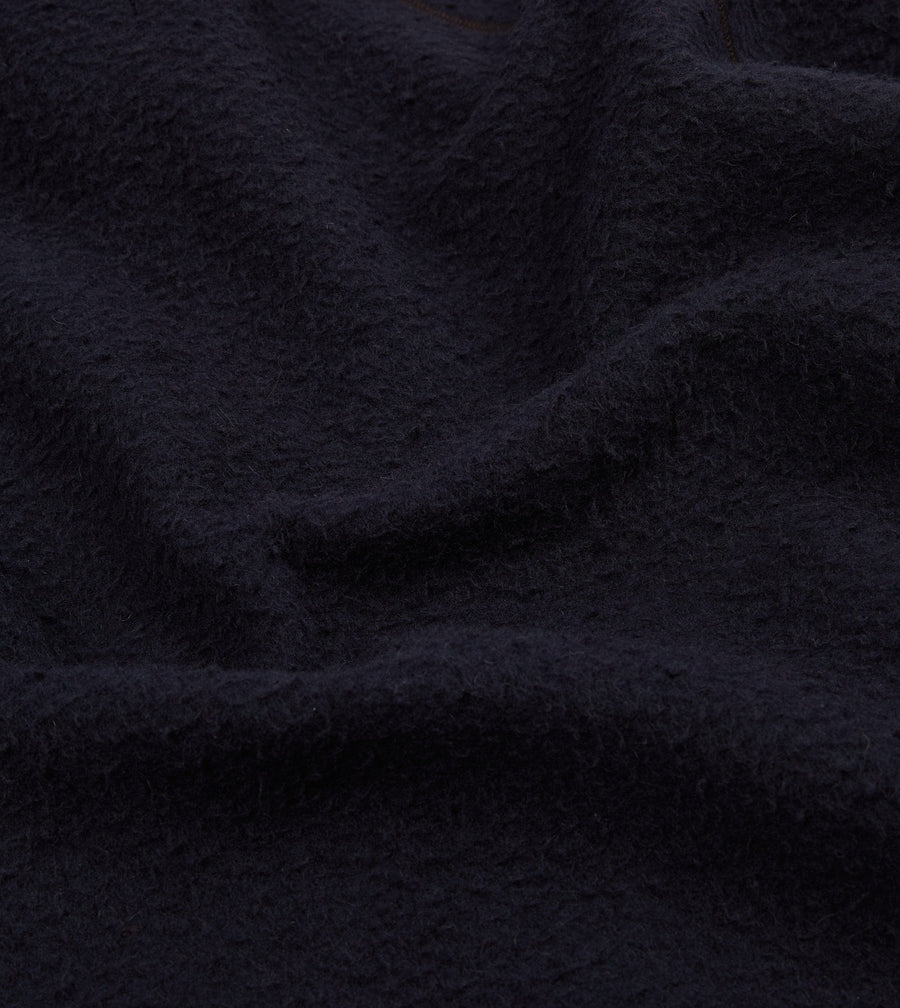 Navy Casentino Wool Half-Zip Pullover Fleece