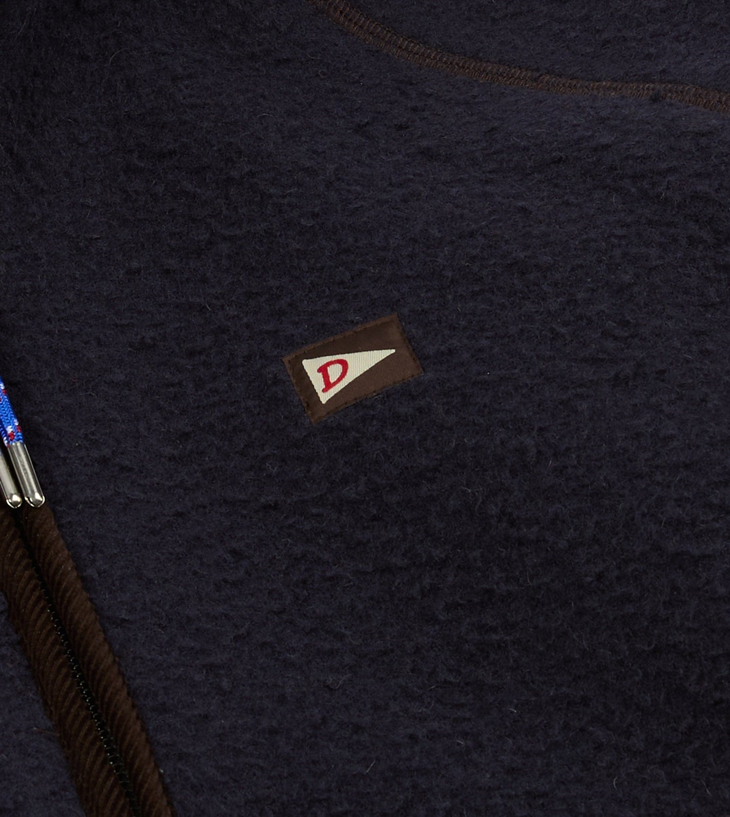 Navy Casentino Wool Half-Zip Pullover Fleece