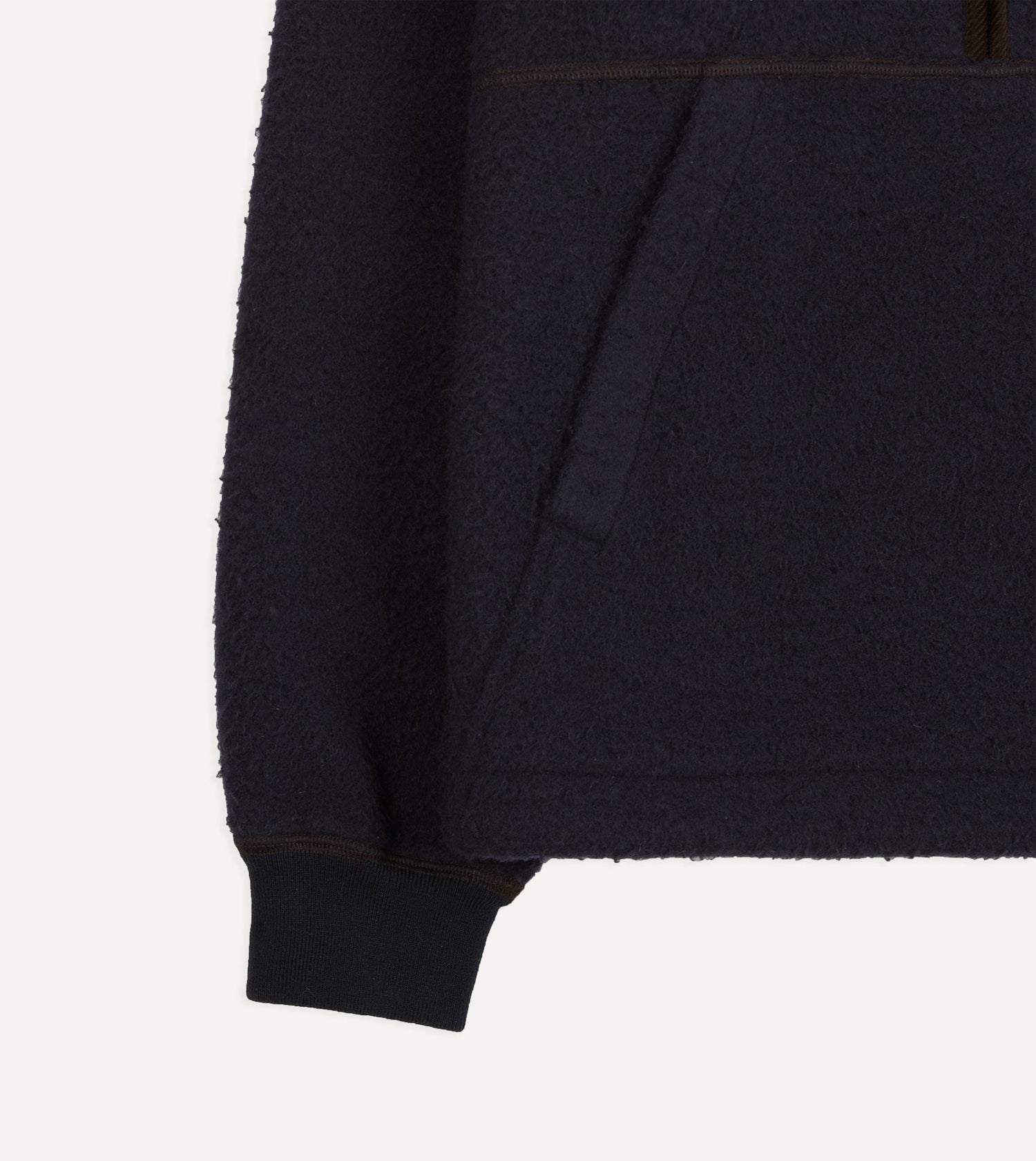 Navy Casentino Wool Half-Zip Pullover Fleece