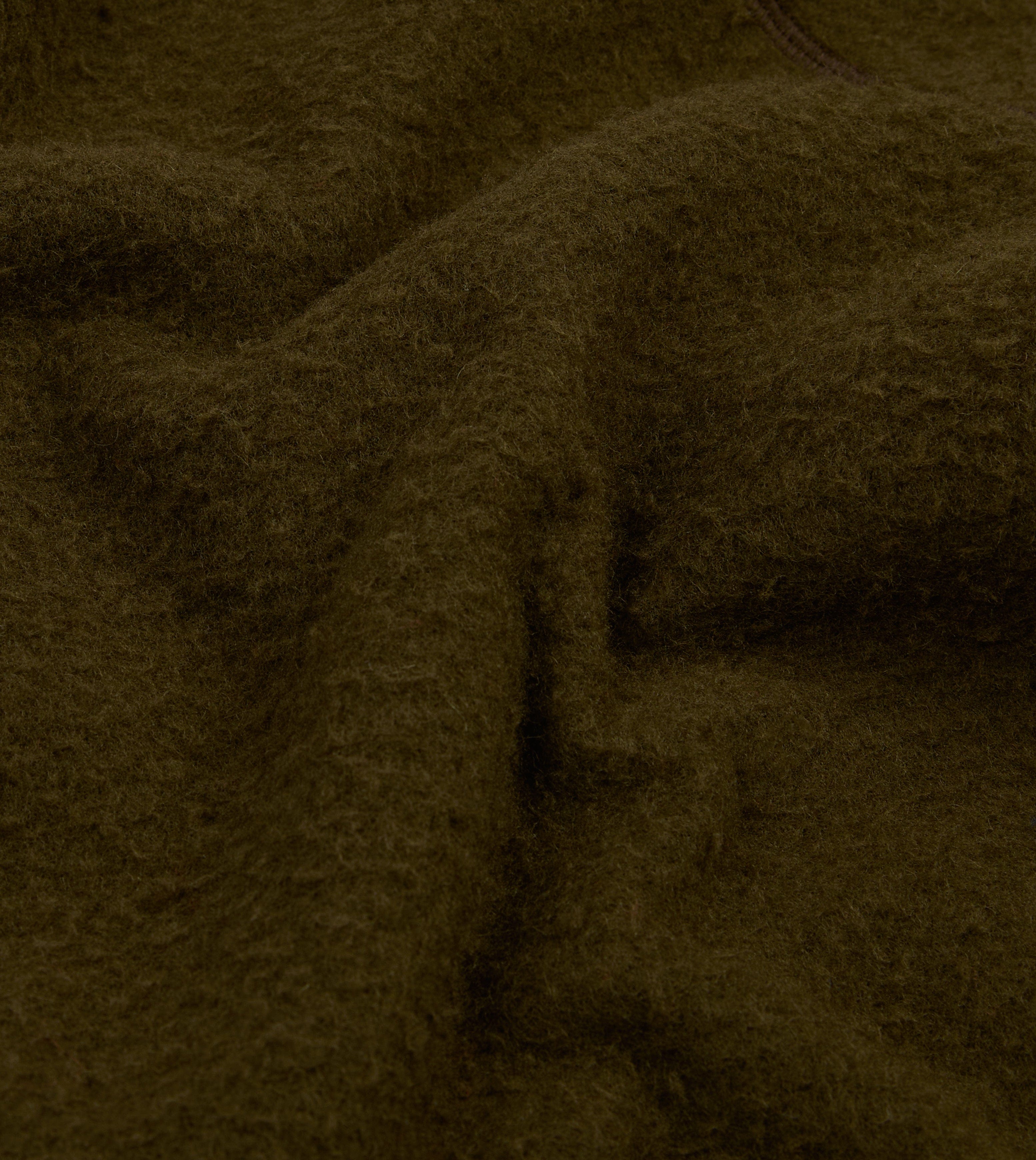 Olive Casentino Wool Half-Zip Pullover Fleece