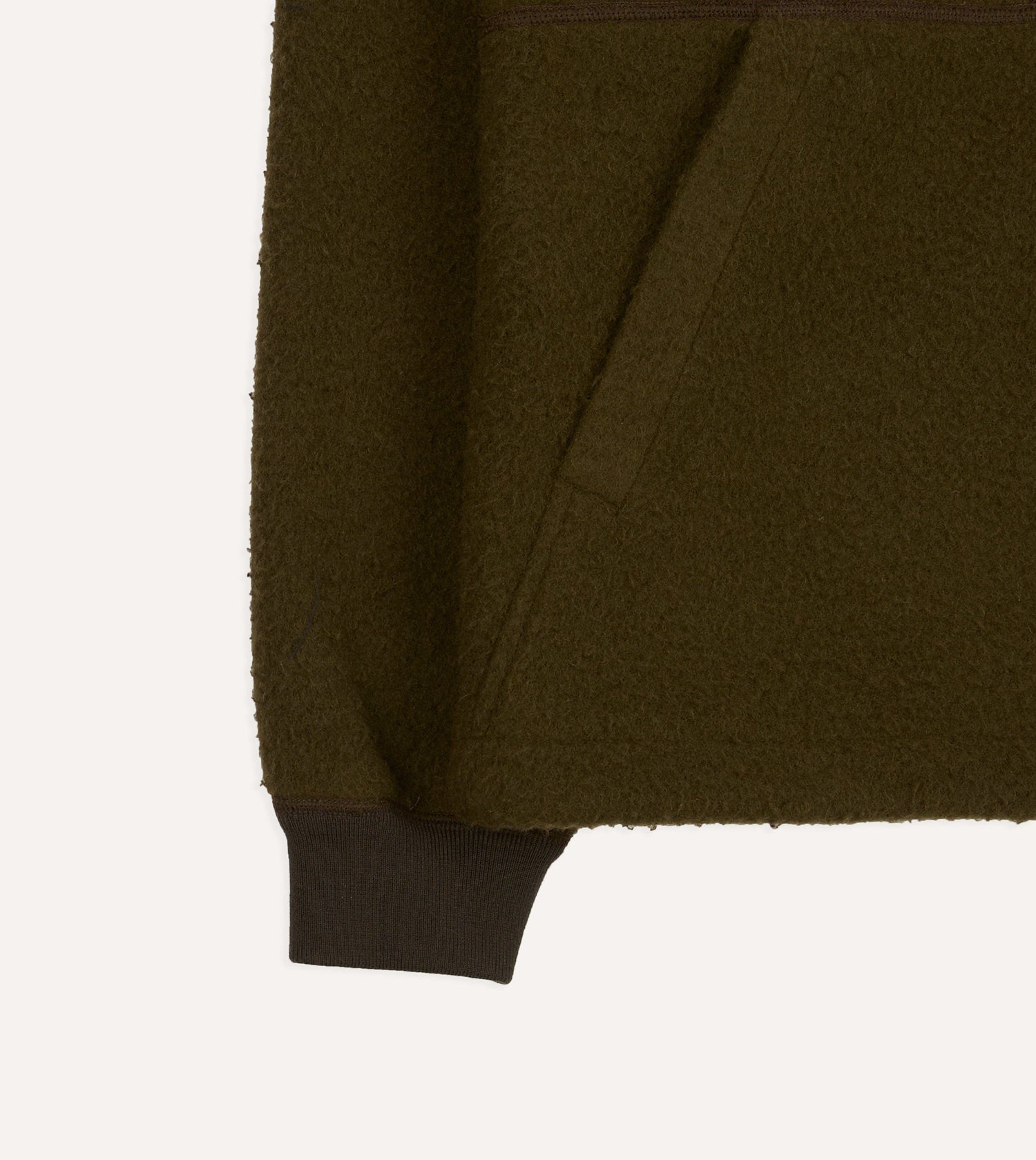 Olive Casentino Wool Half-Zip Pullover Fleece