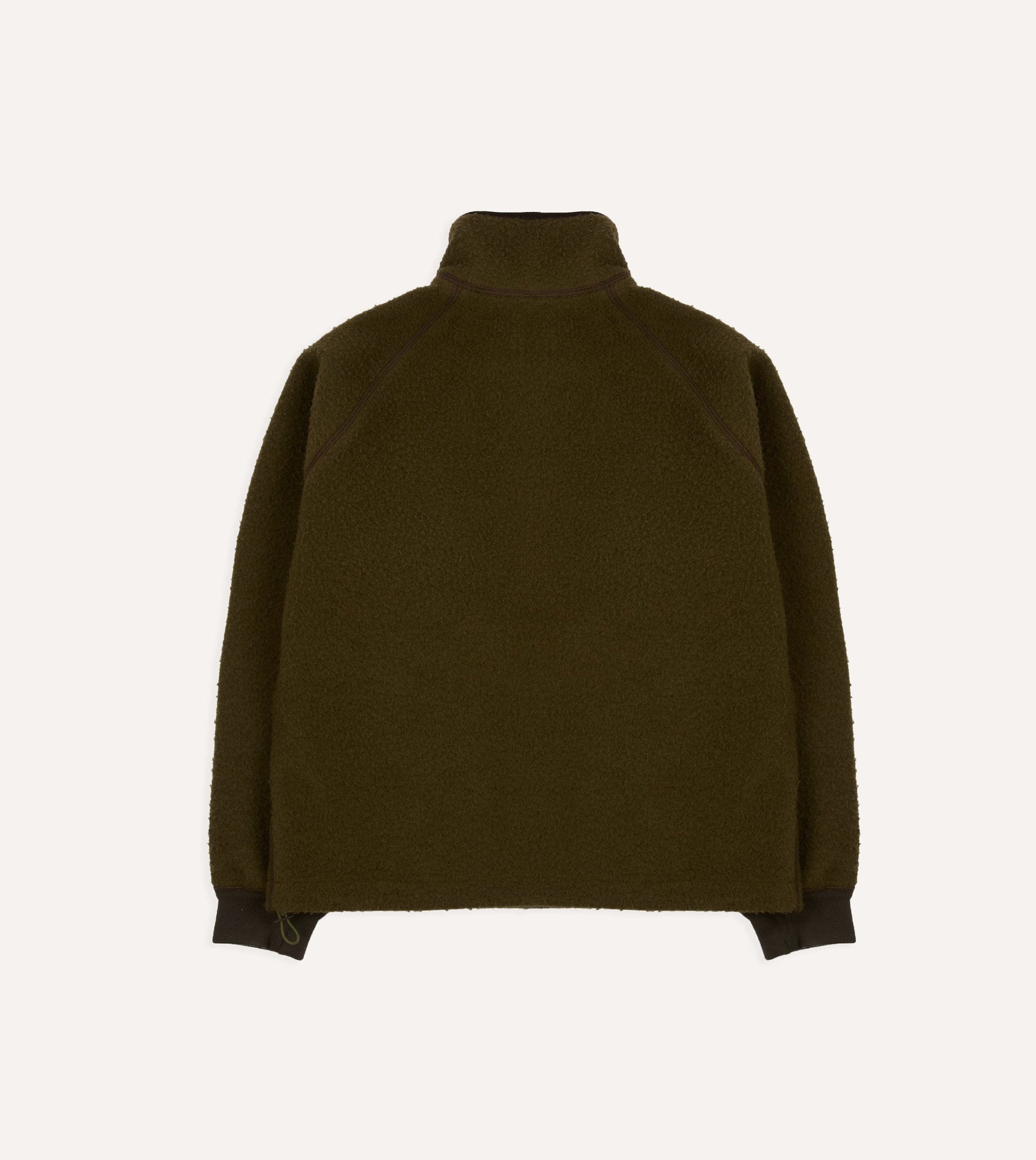 Olive Casentino Wool Half-Zip Pullover Fleece