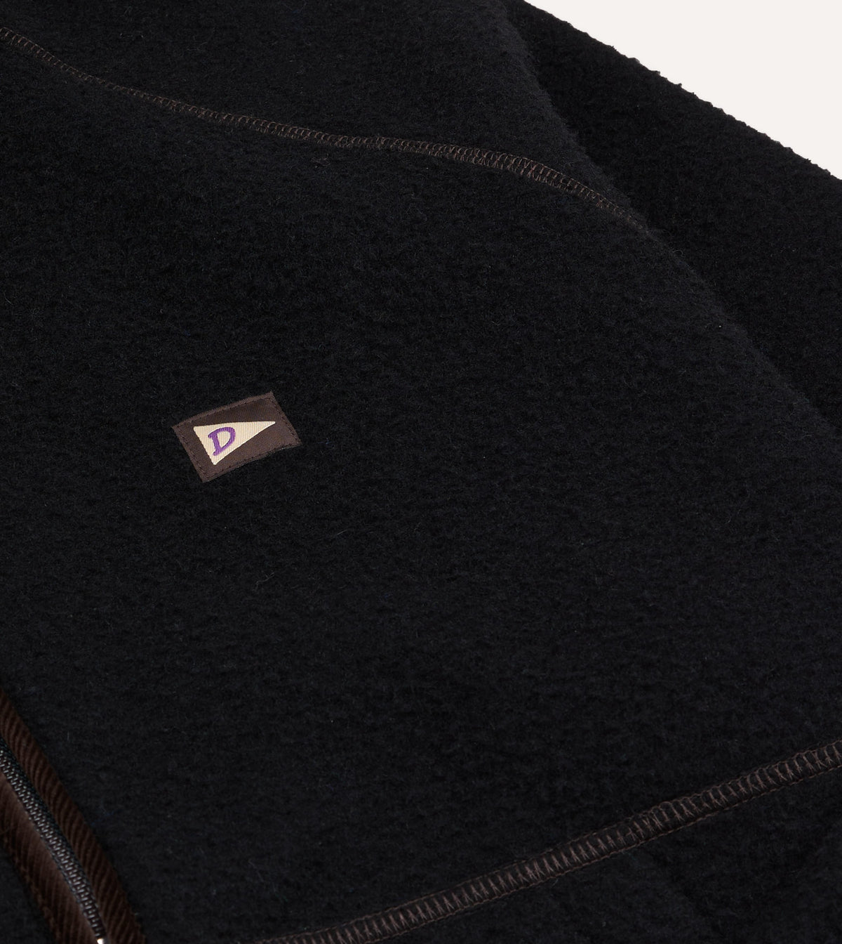 Black Casentino Wool Half-Zip Pullover Fleece