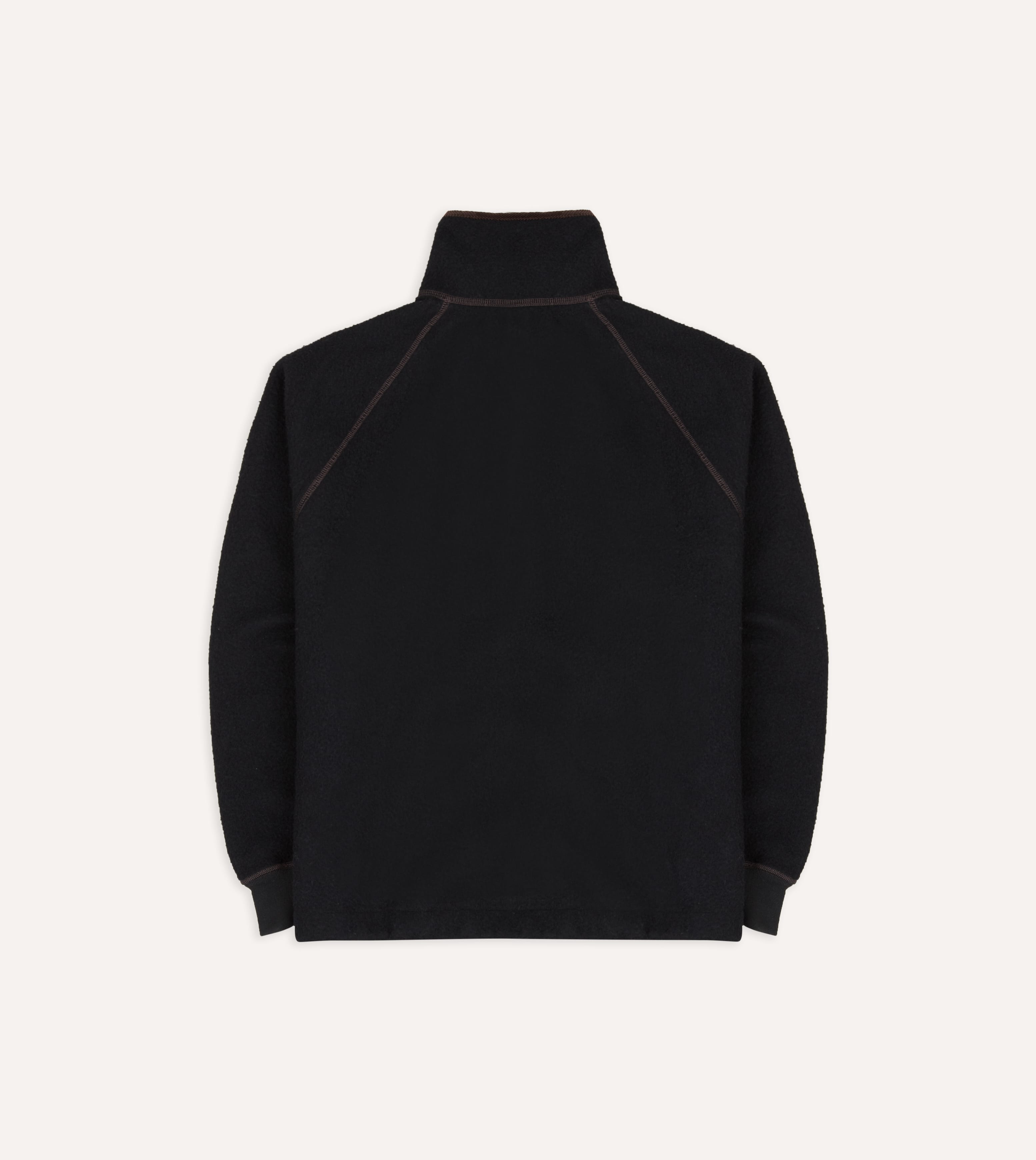 Black Casentino Wool Half-Zip Pullover Fleece