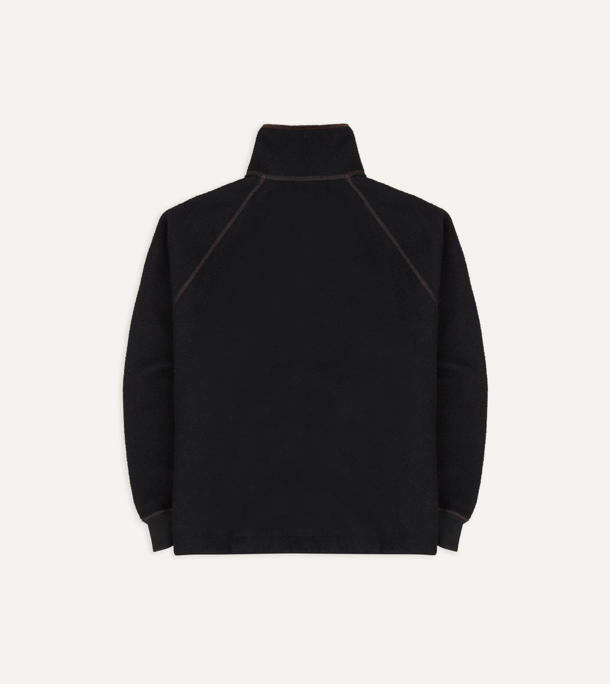 Black Casentino Wool Half-Zip Pullover Fleece